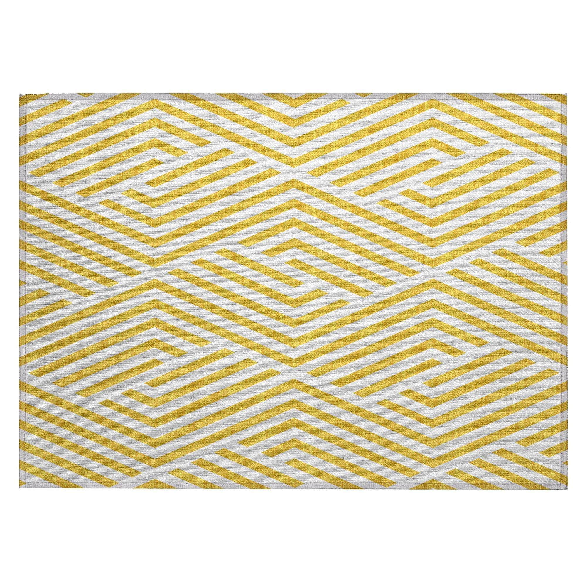 Machine Made ACN550 Yellow Gold Rugs