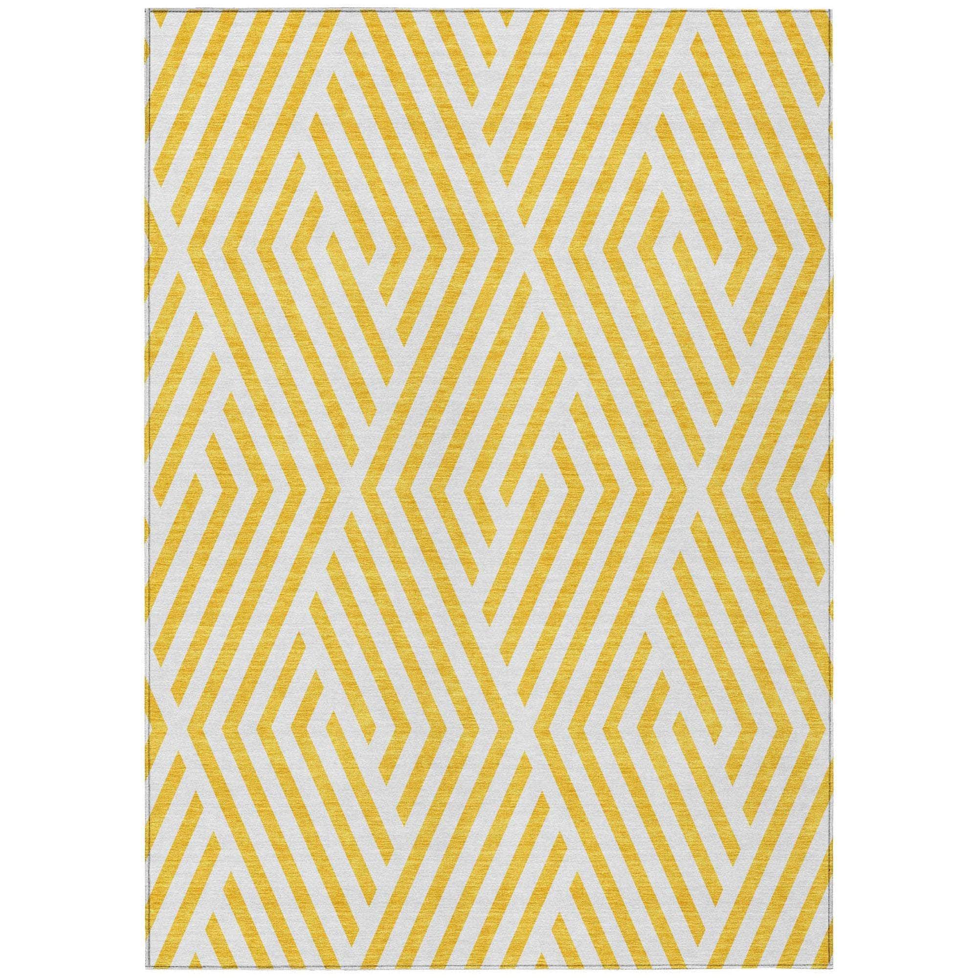 Machine Made ACN550 Yellow Gold Rugs