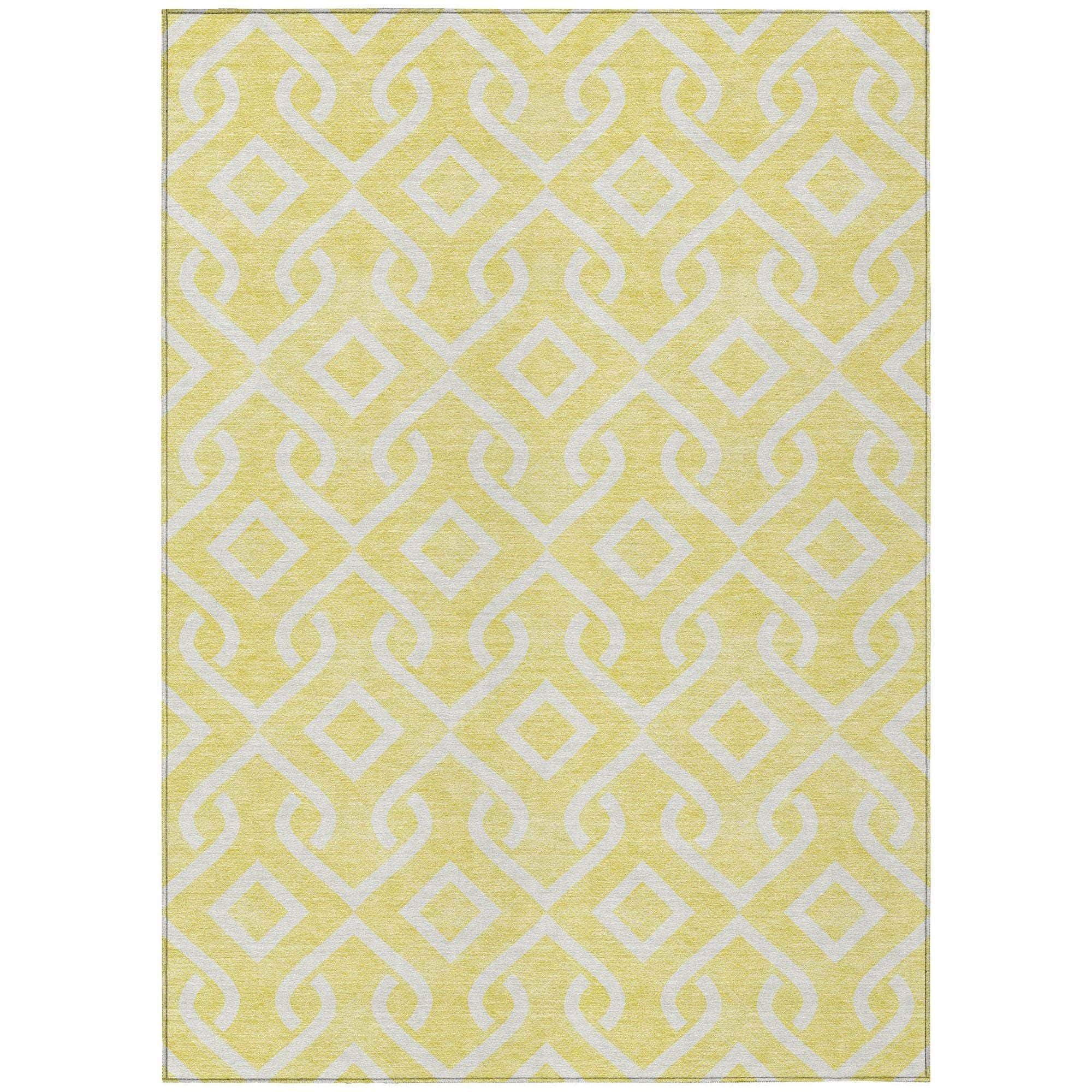 Machine Made ACN621 Yellow Gold Rugs