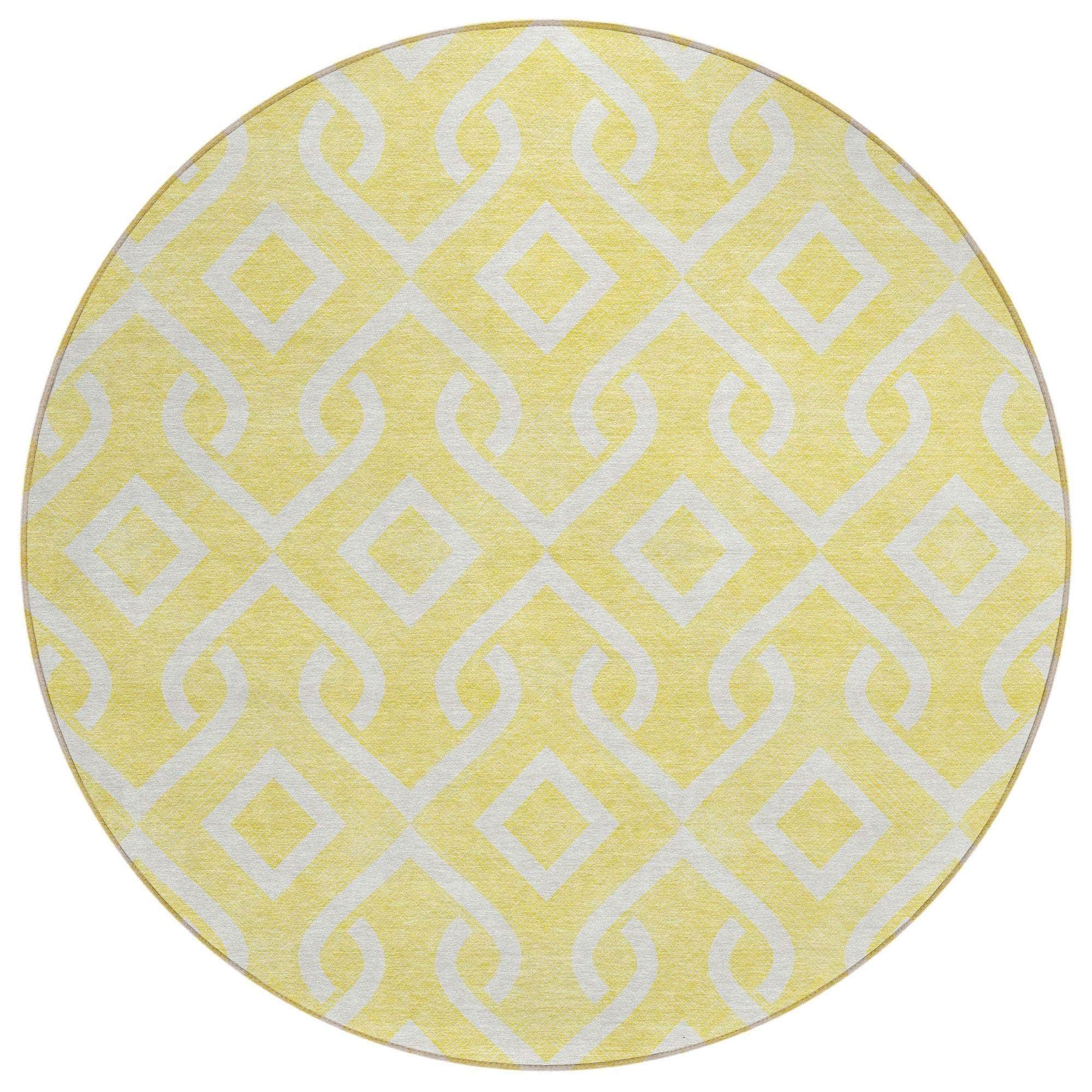 Machine Made ACN621 Yellow Gold Rugs