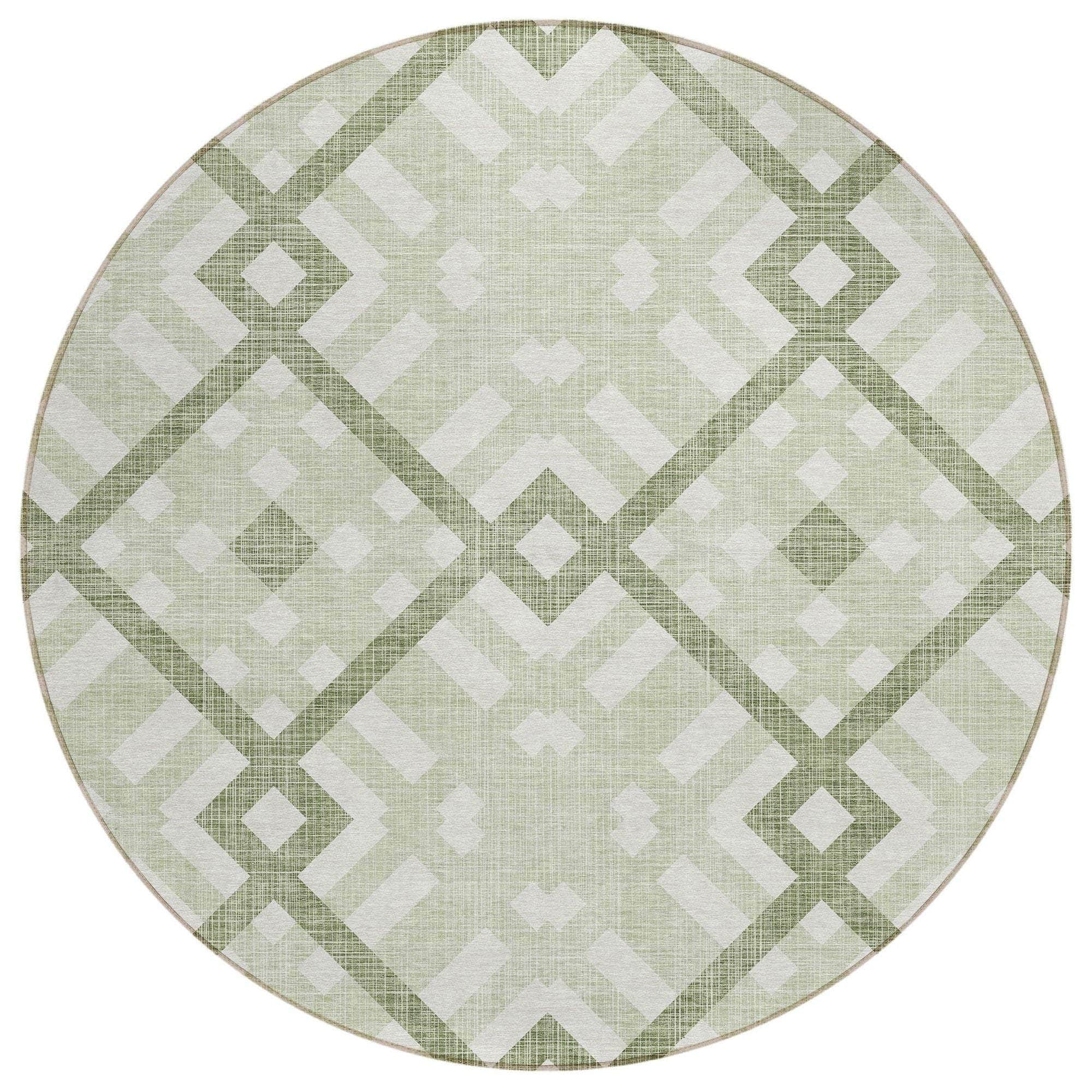 Machine Made ACN616 Aloe Green Rugs