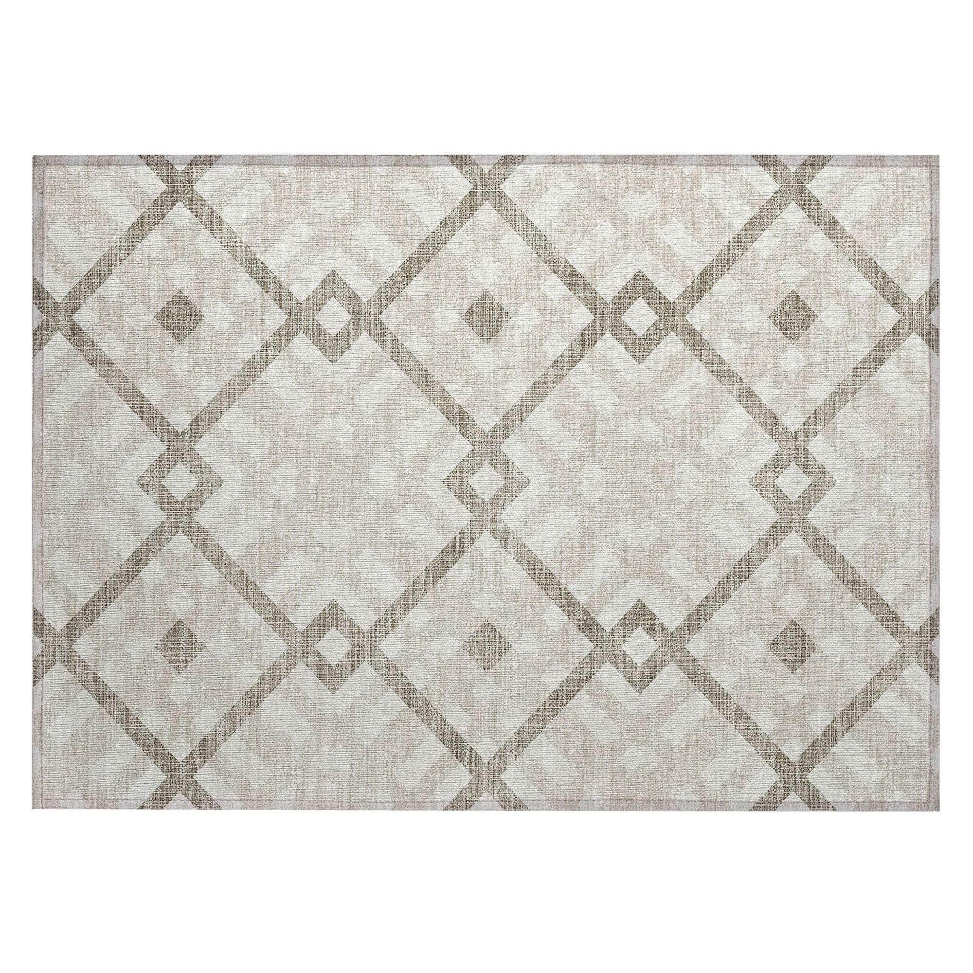 Machine Made ACN616 Beige Brown Rugs