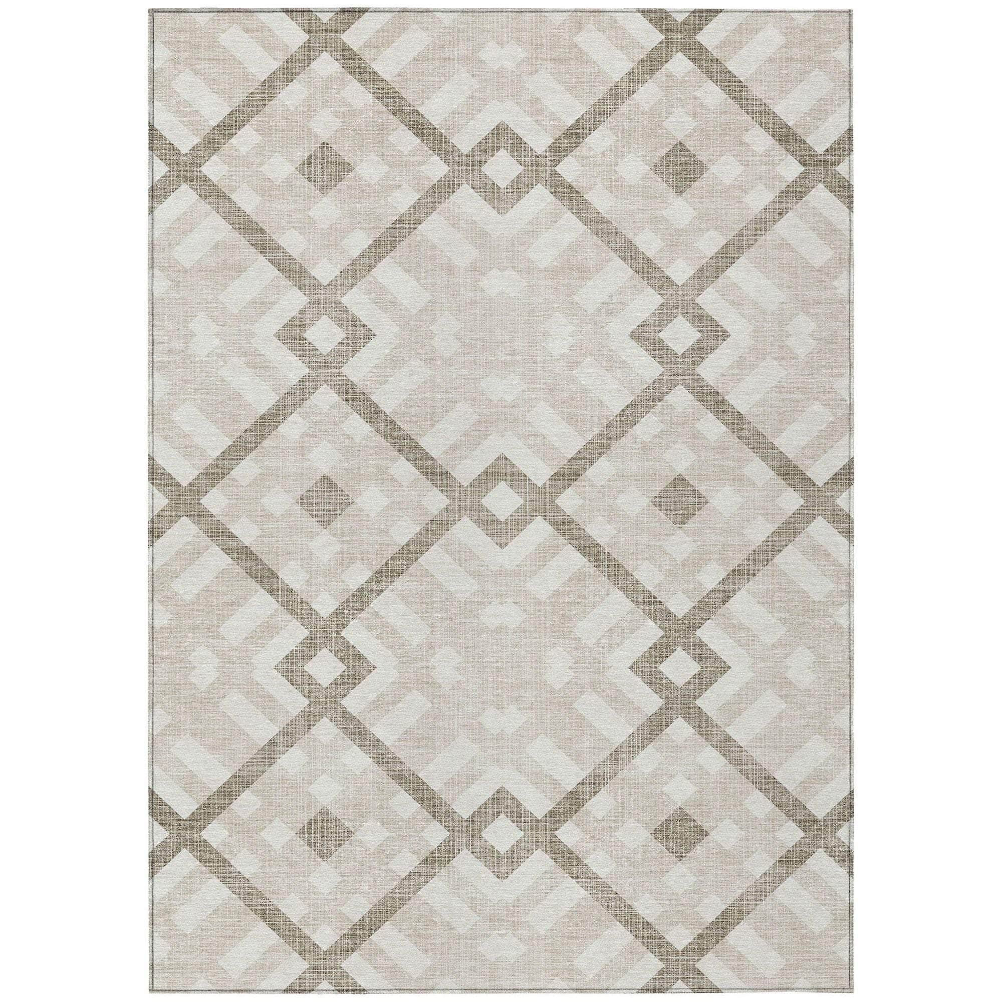 Machine Made ACN616 Beige Brown Rugs
