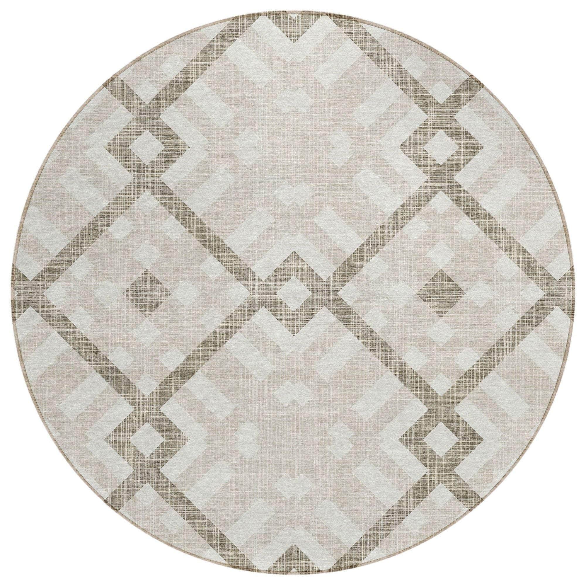 Machine Made ACN616 Beige Brown Rugs