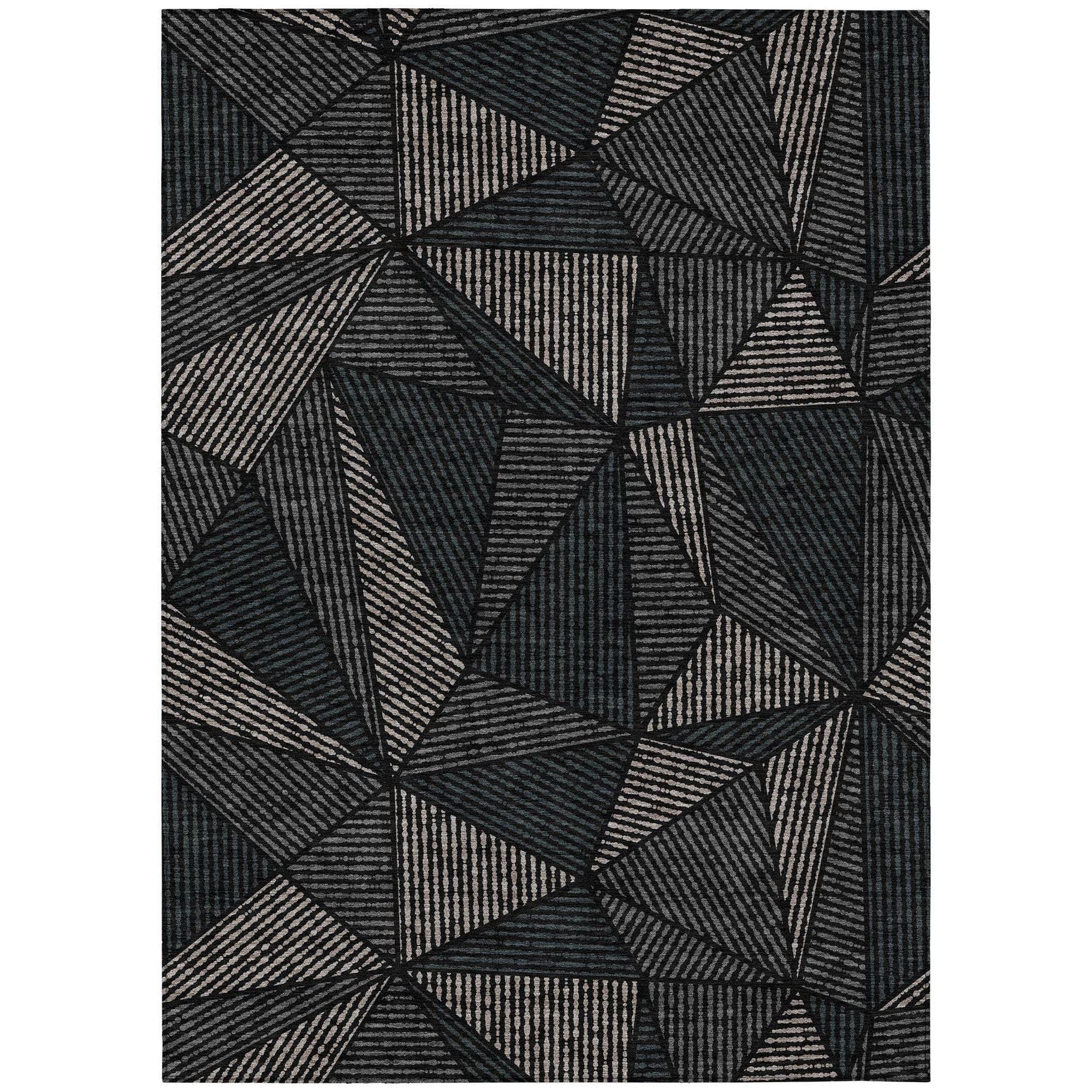 Machine Made ACN618 Black Rugs