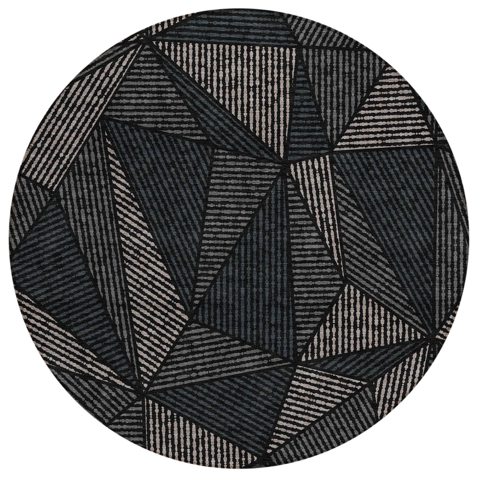 Machine Made ACN618 Black Rugs