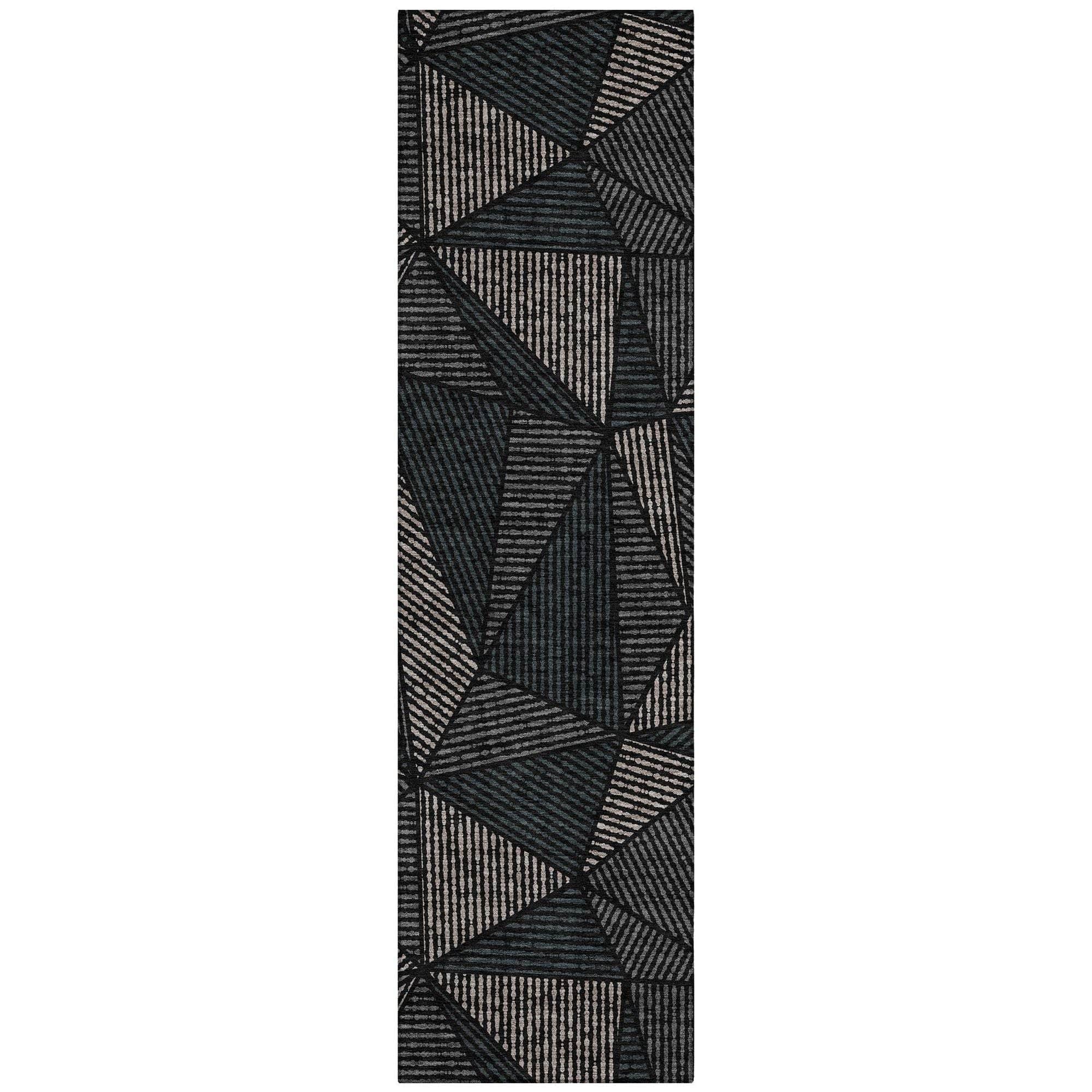 Machine Made ACN618 Black Rugs