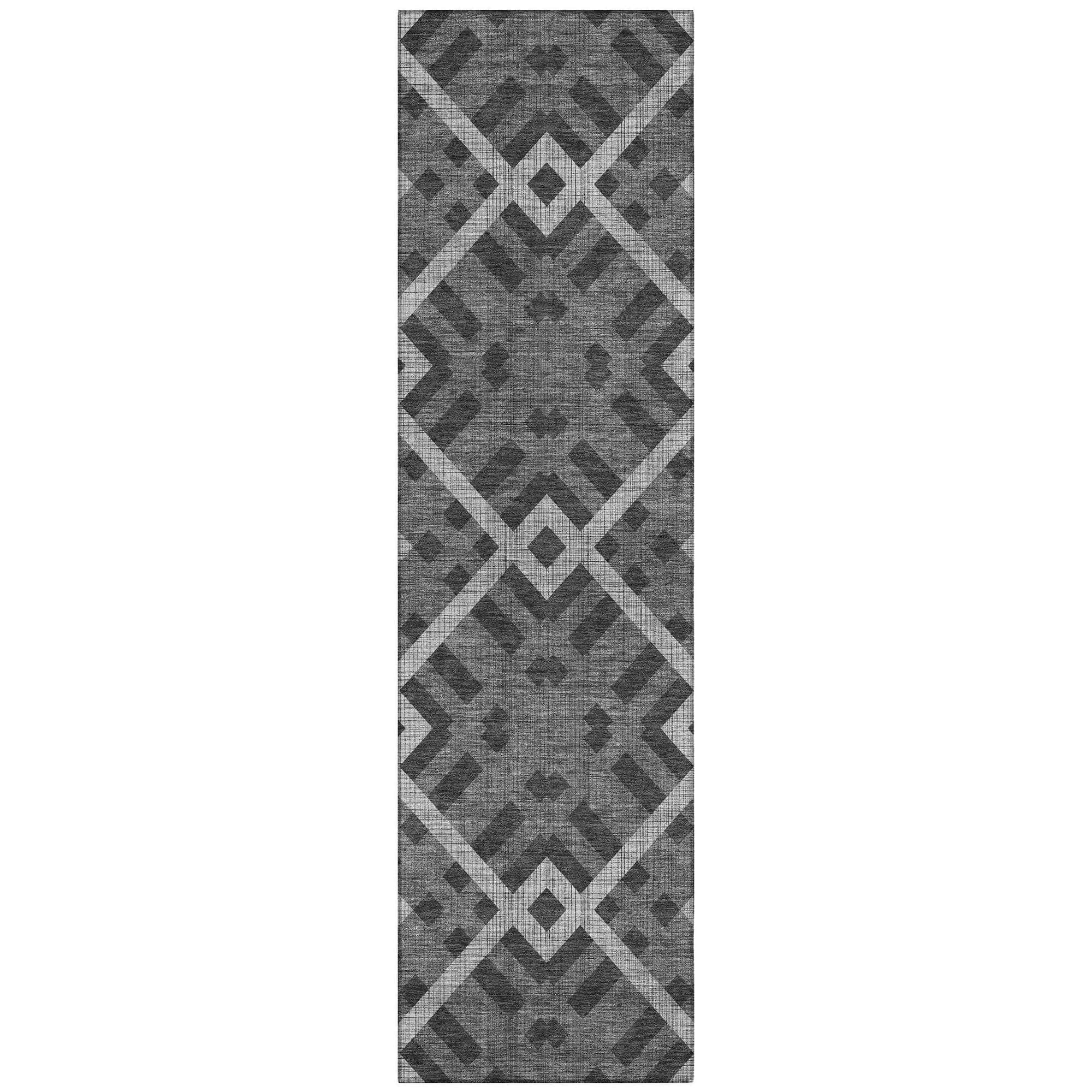 Machine Made ACN616 Charcoal Gray Rugs