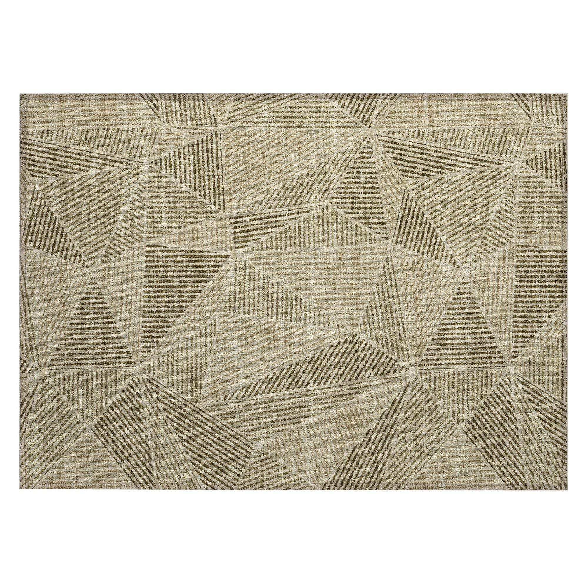 Machine Made ACN618 Khaki Brown Rugs