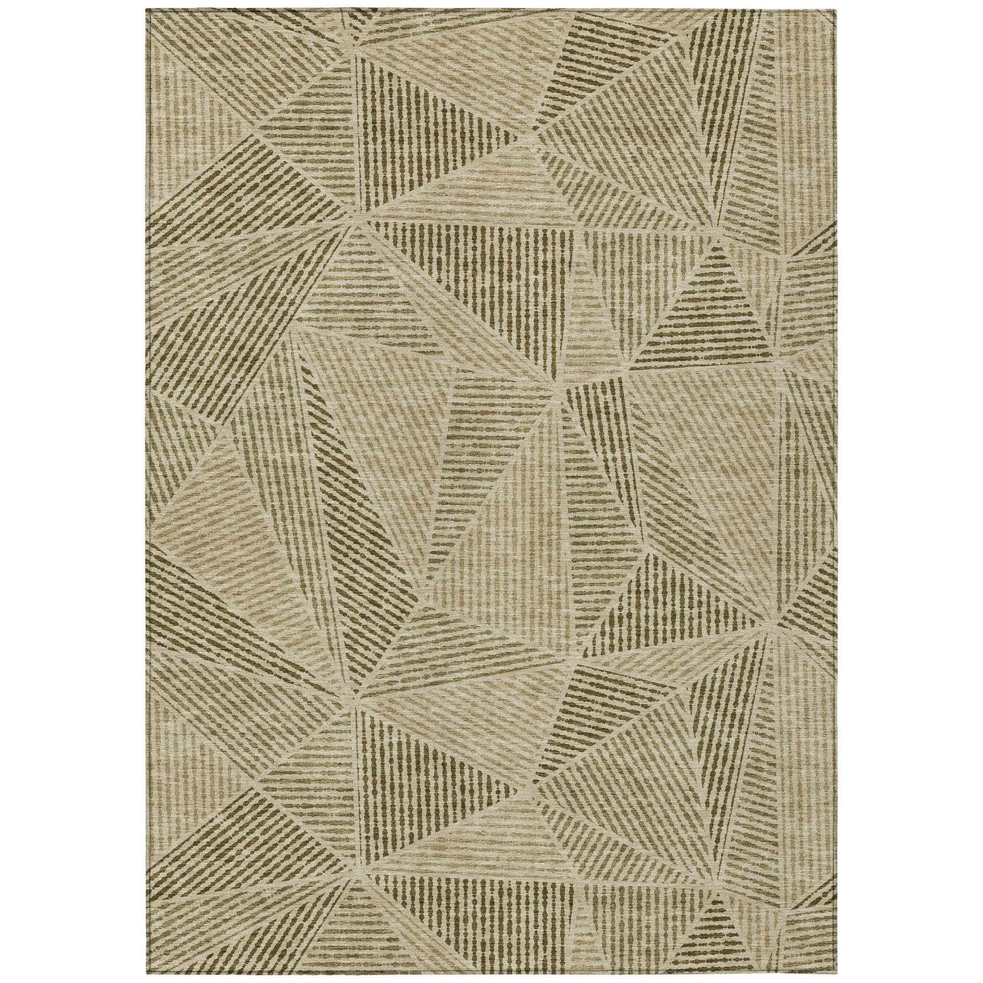 Machine Made ACN618 Khaki Brown Rugs