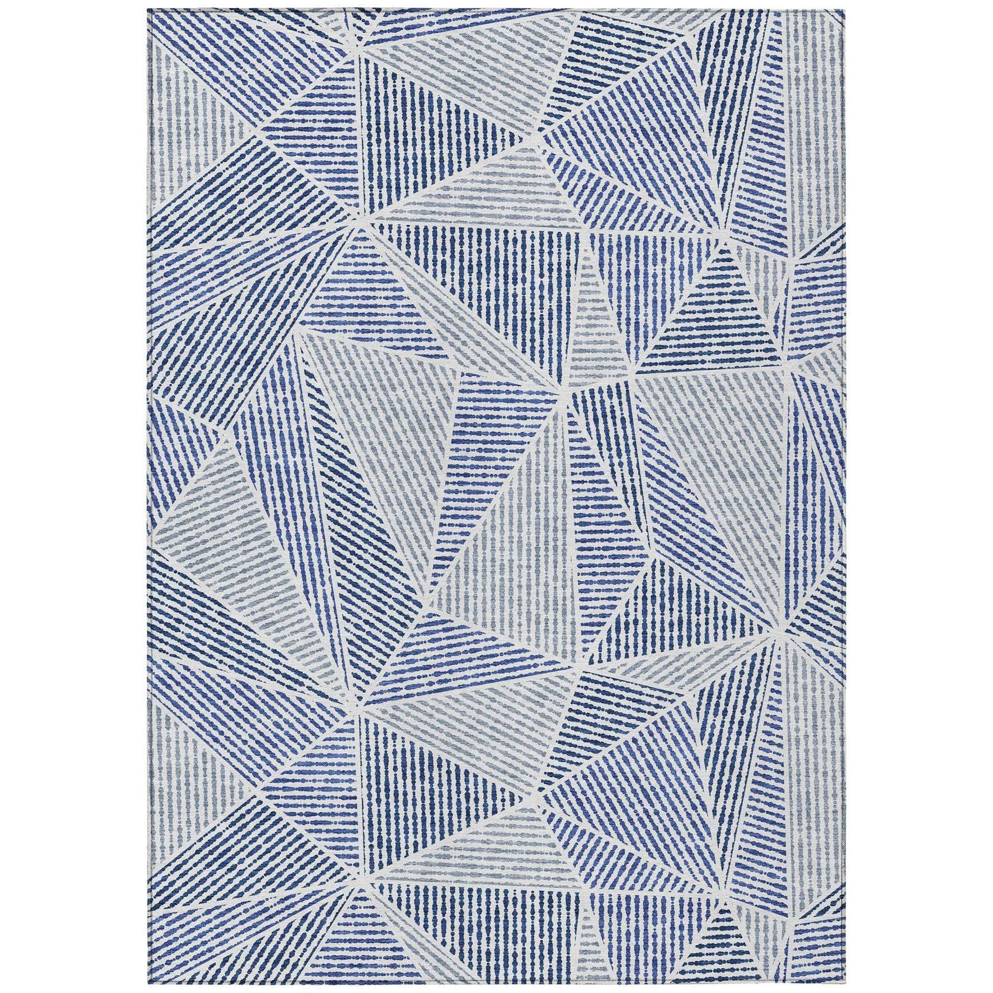 Machine Made ACN618 Navy Blue Rugs