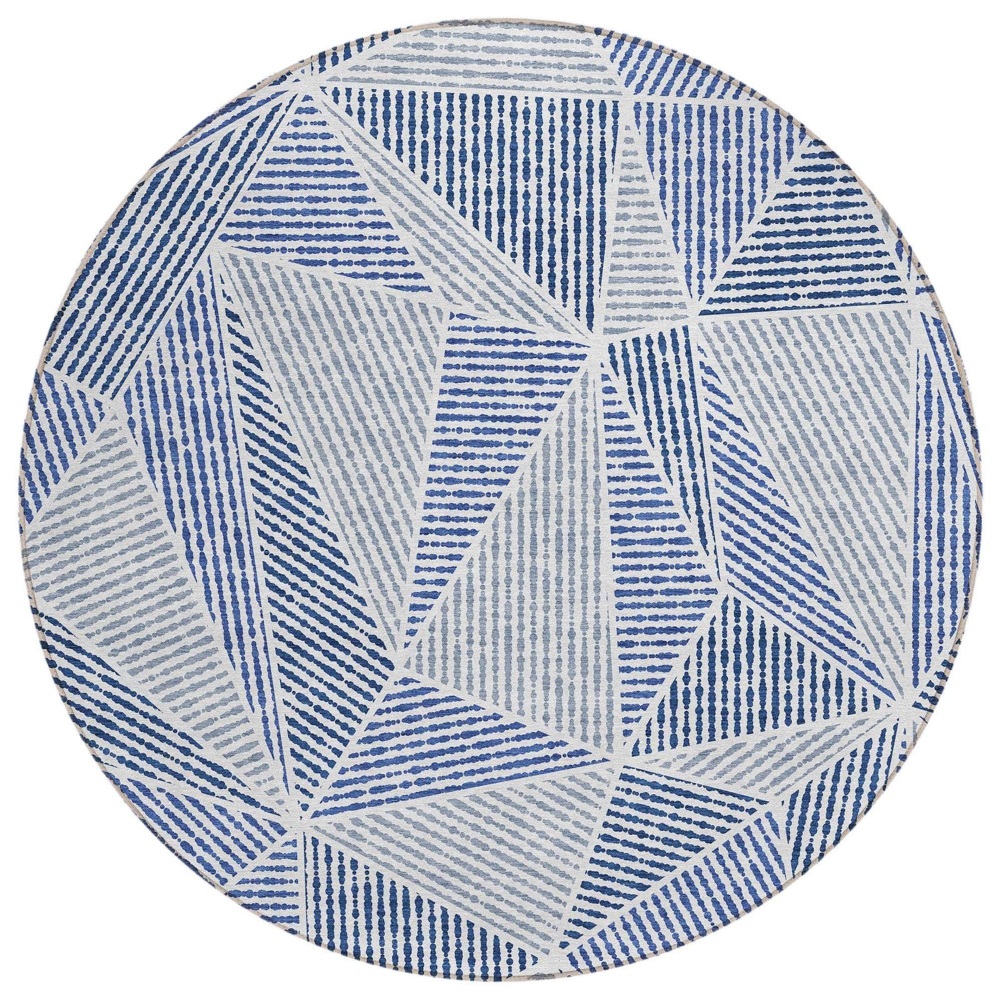 Machine Made ACN618 Navy Blue Rugs