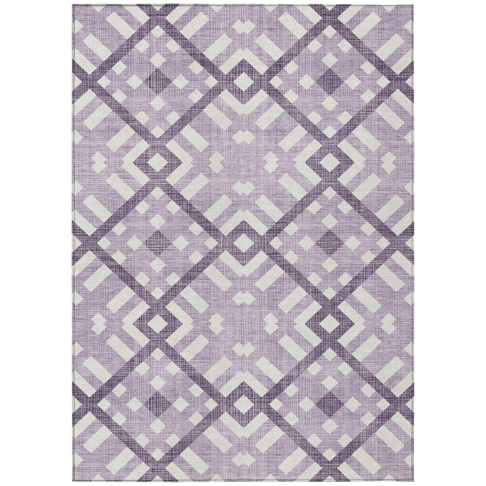 Machine Made ACN616 Purple Rugs