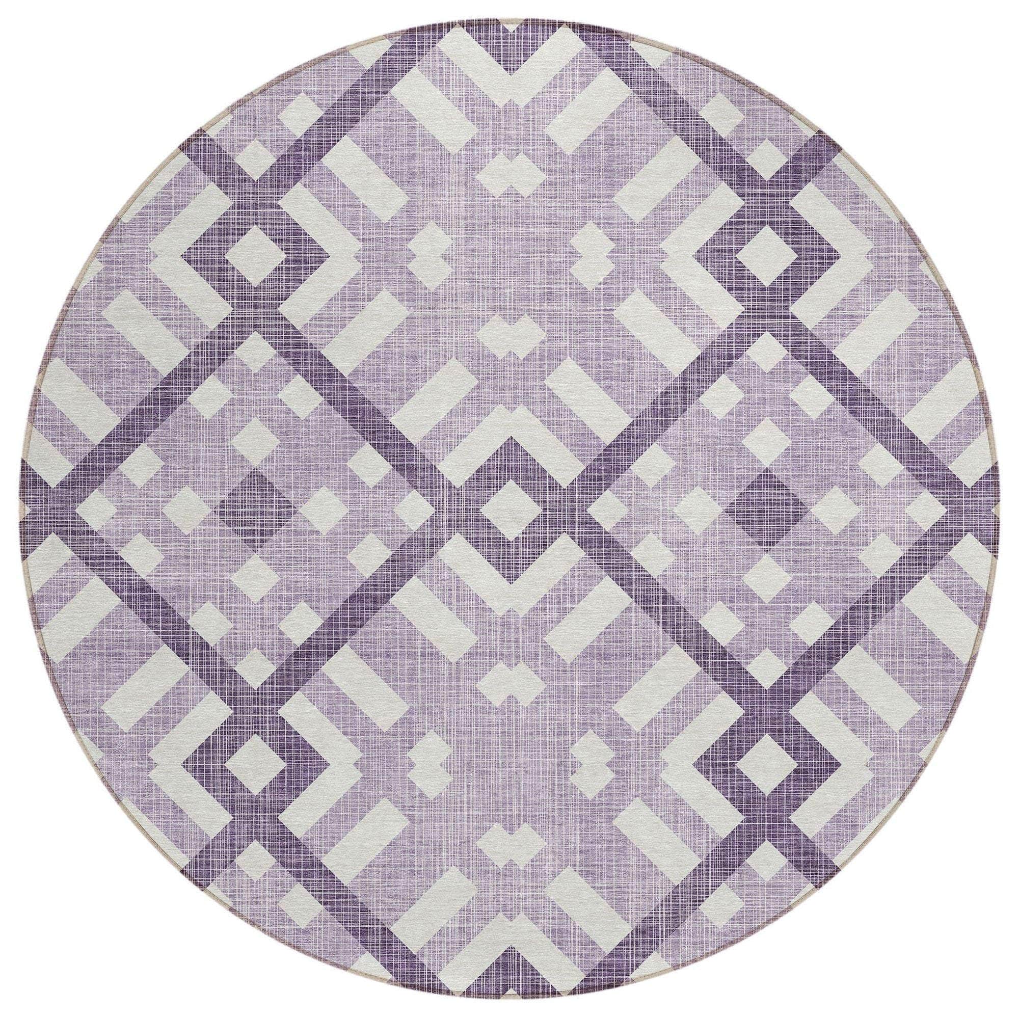 Machine Made ACN616 Purple Rugs