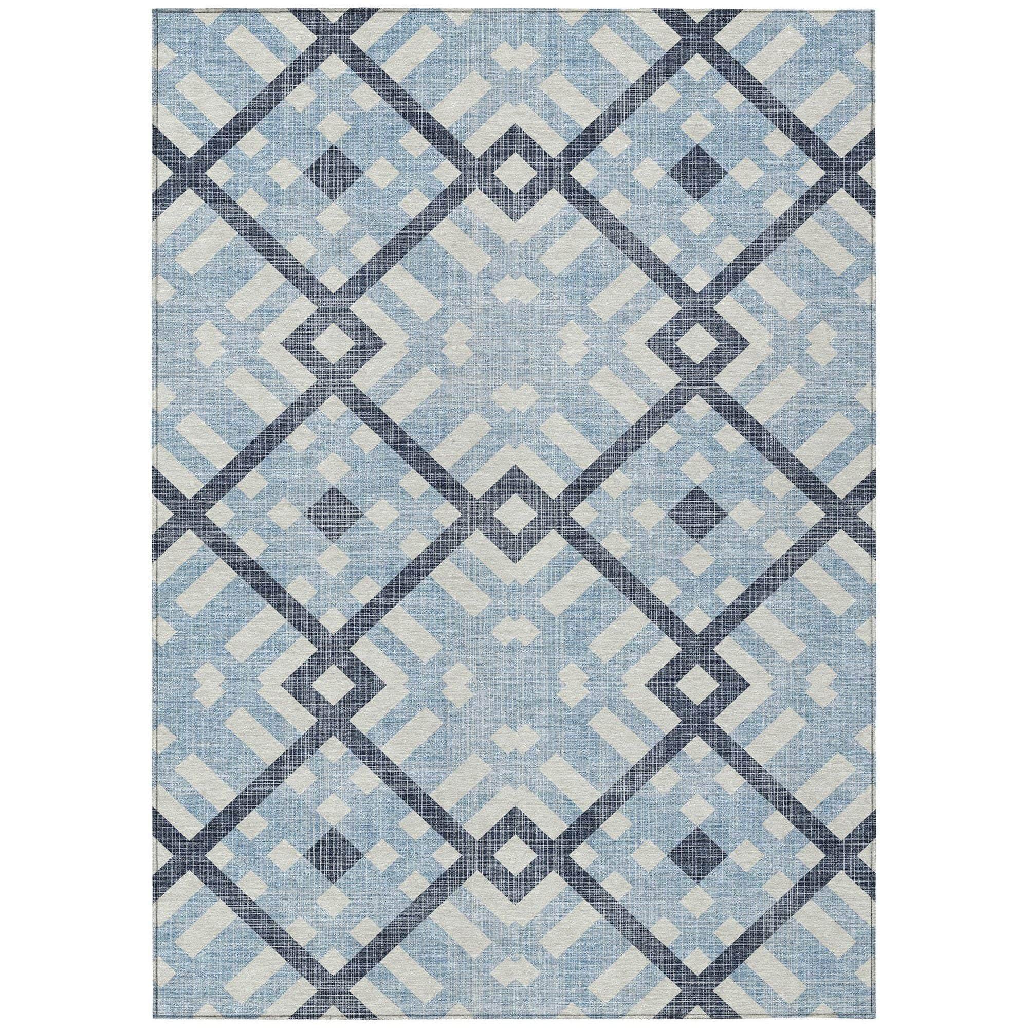 Machine Made ACN616 Sky Blue Rugs