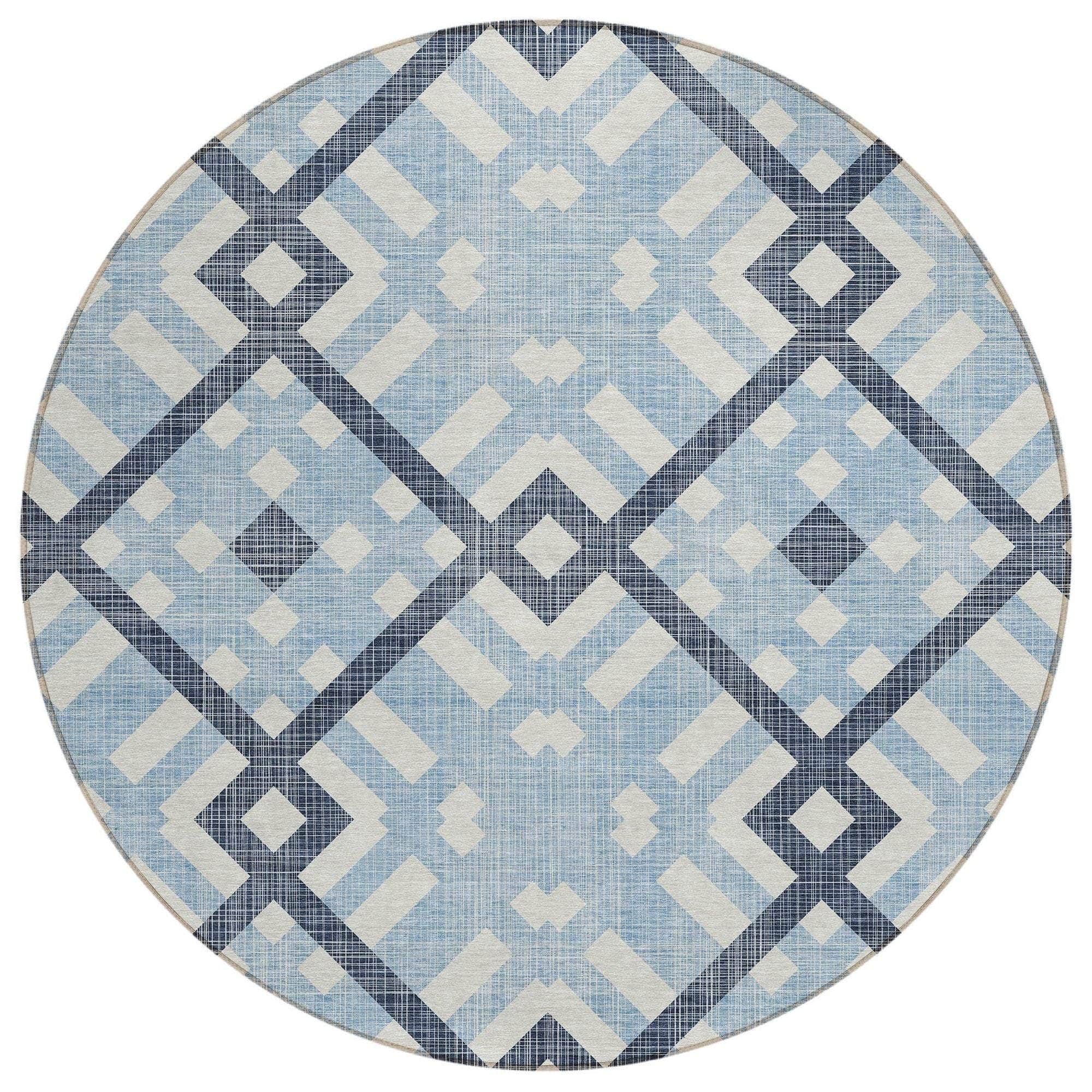 Machine Made ACN616 Sky Blue Rugs