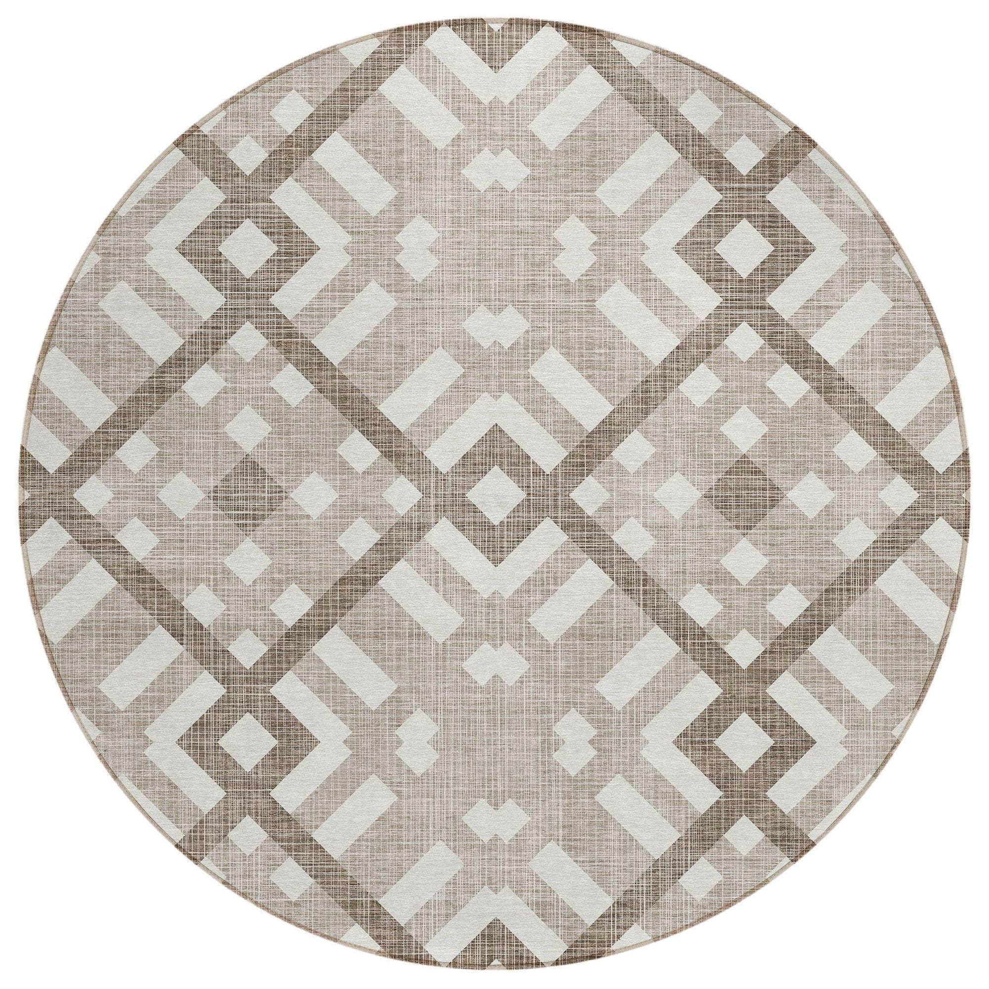 Machine Made ACN616 Taupe Brown Rugs