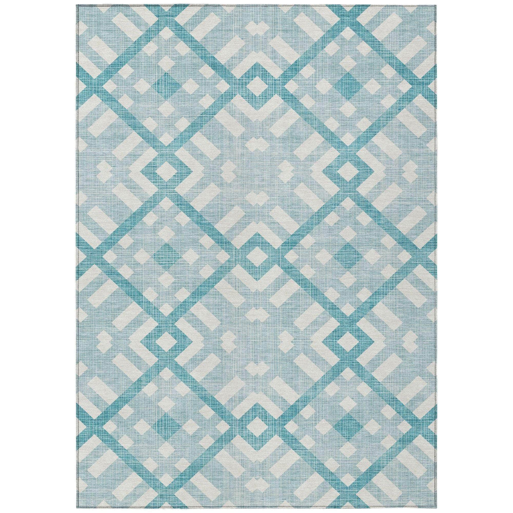 Machine Made ACN616 Teal Rugs