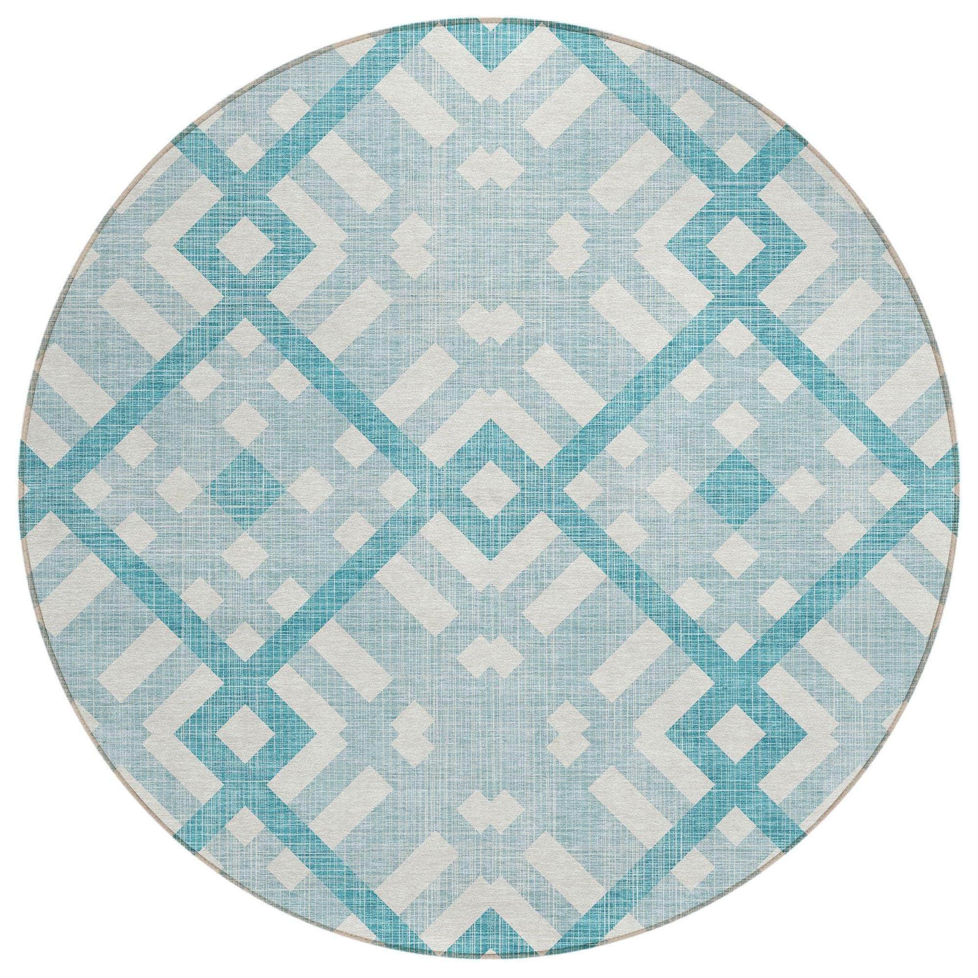 Machine Made ACN616 Teal Rugs