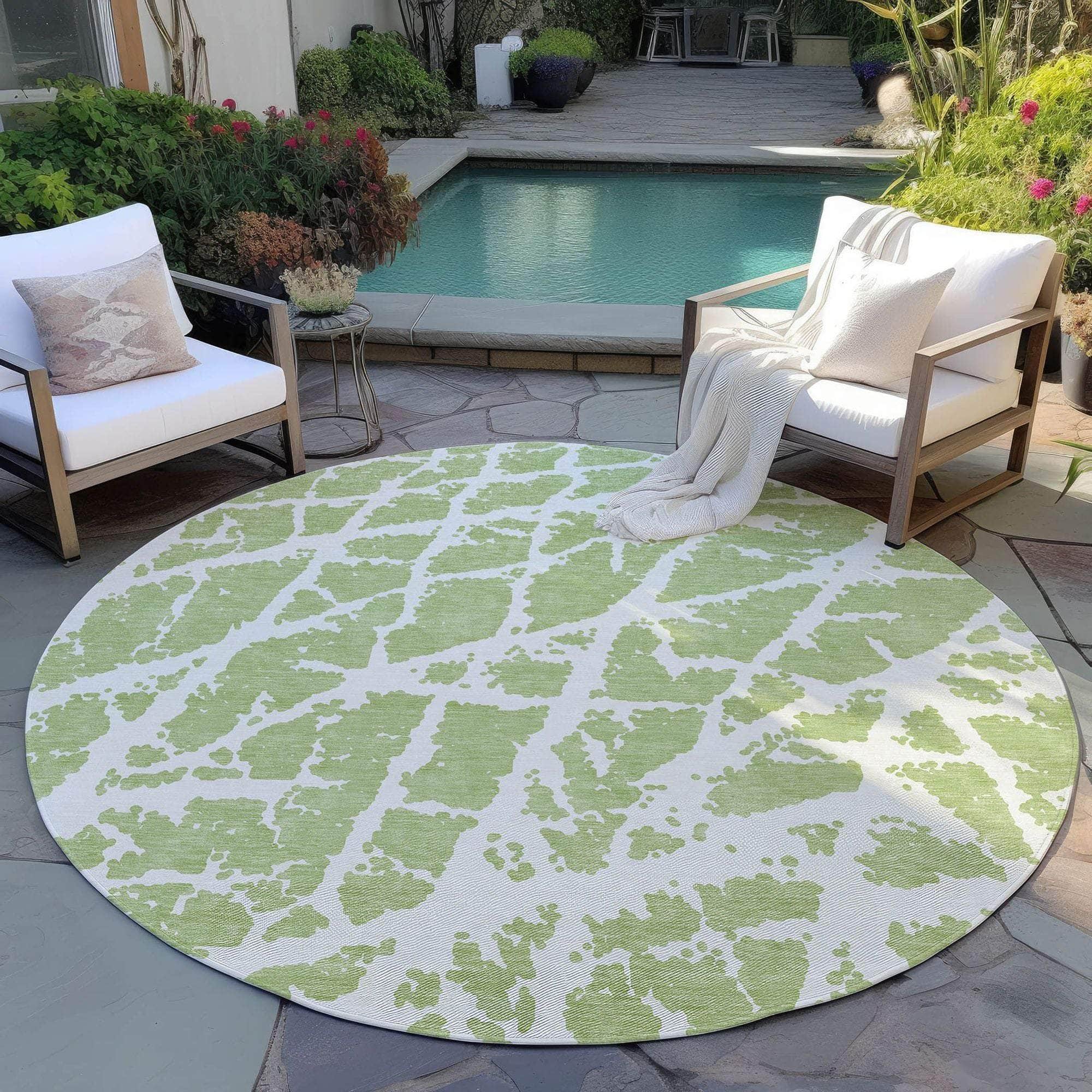 Machine Made ACN501 Aloe Green Rugs