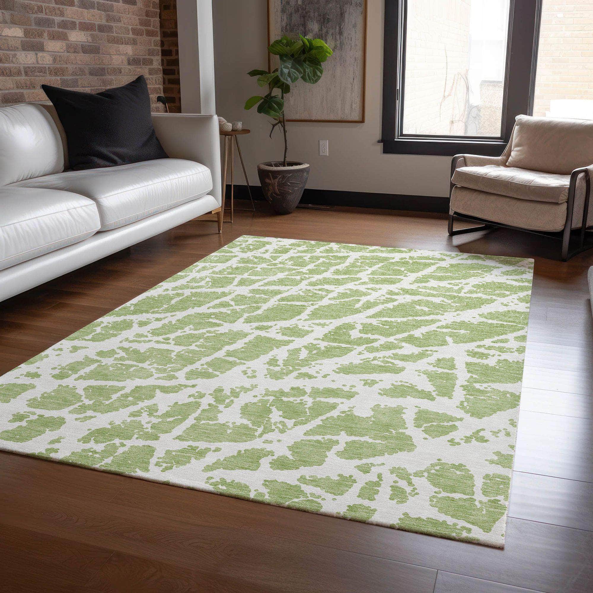Machine Made ACN501 Aloe Green Rugs