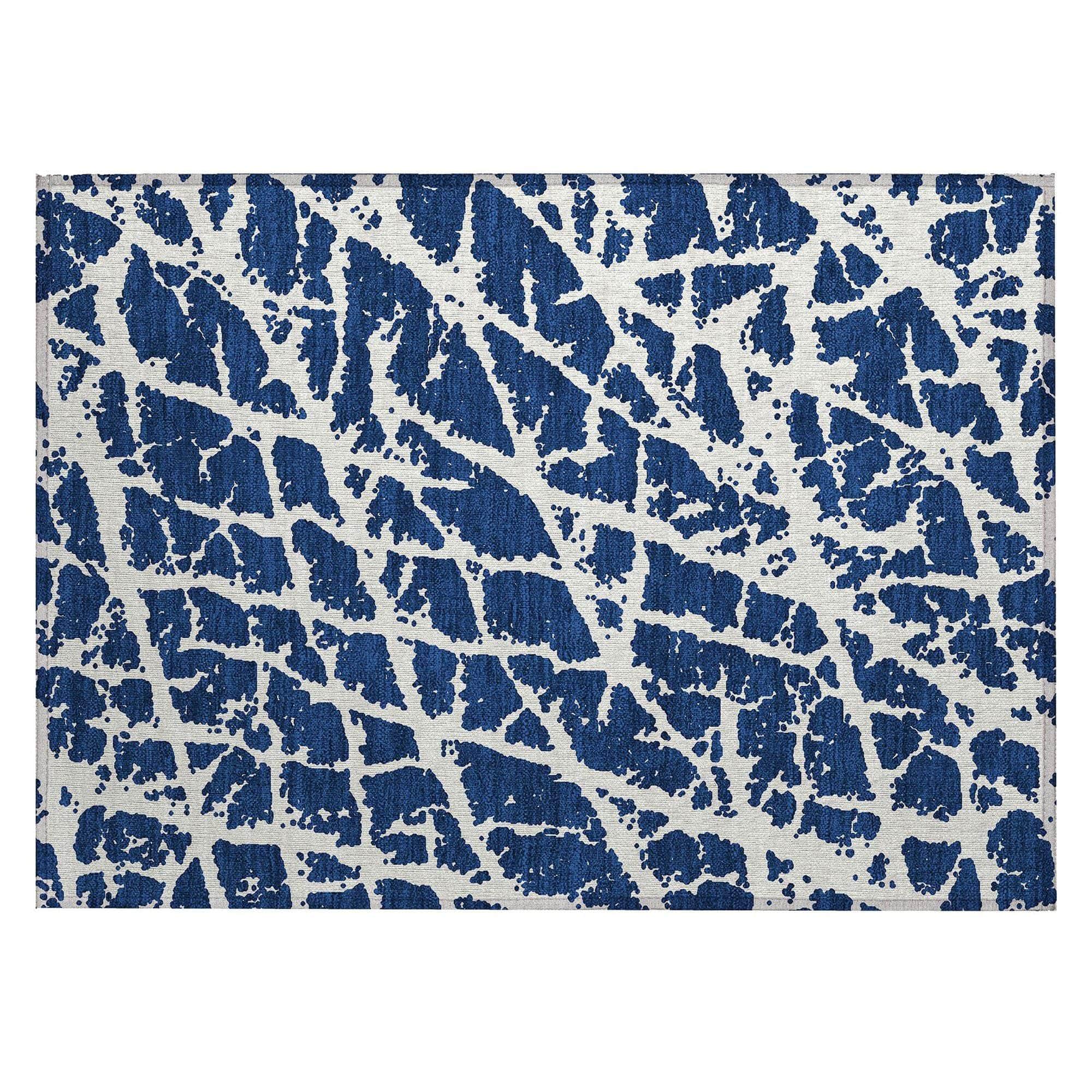 Machine Made ACN501 Navy Blue Rugs