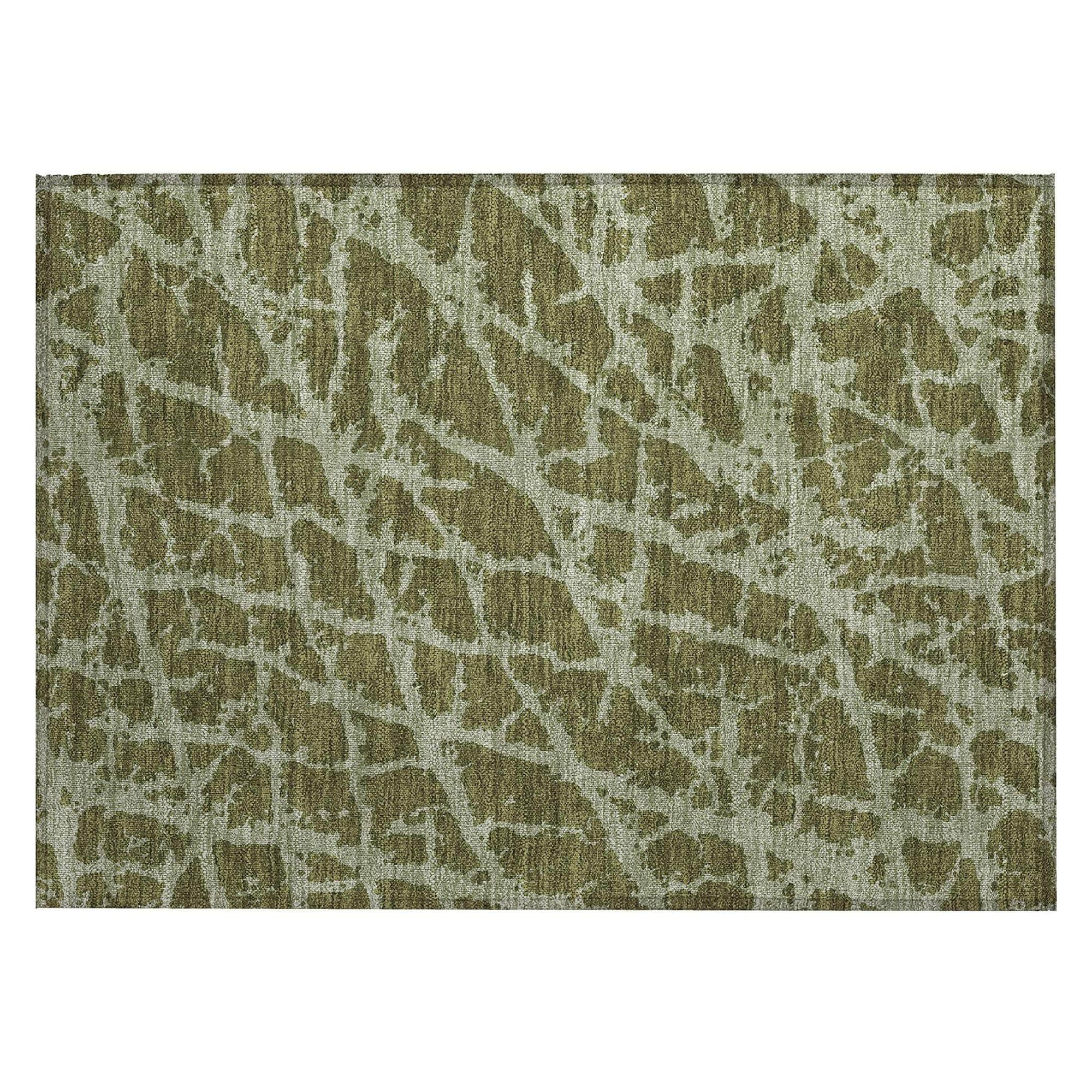 Machine Made ACN501 Olive Green Rugs