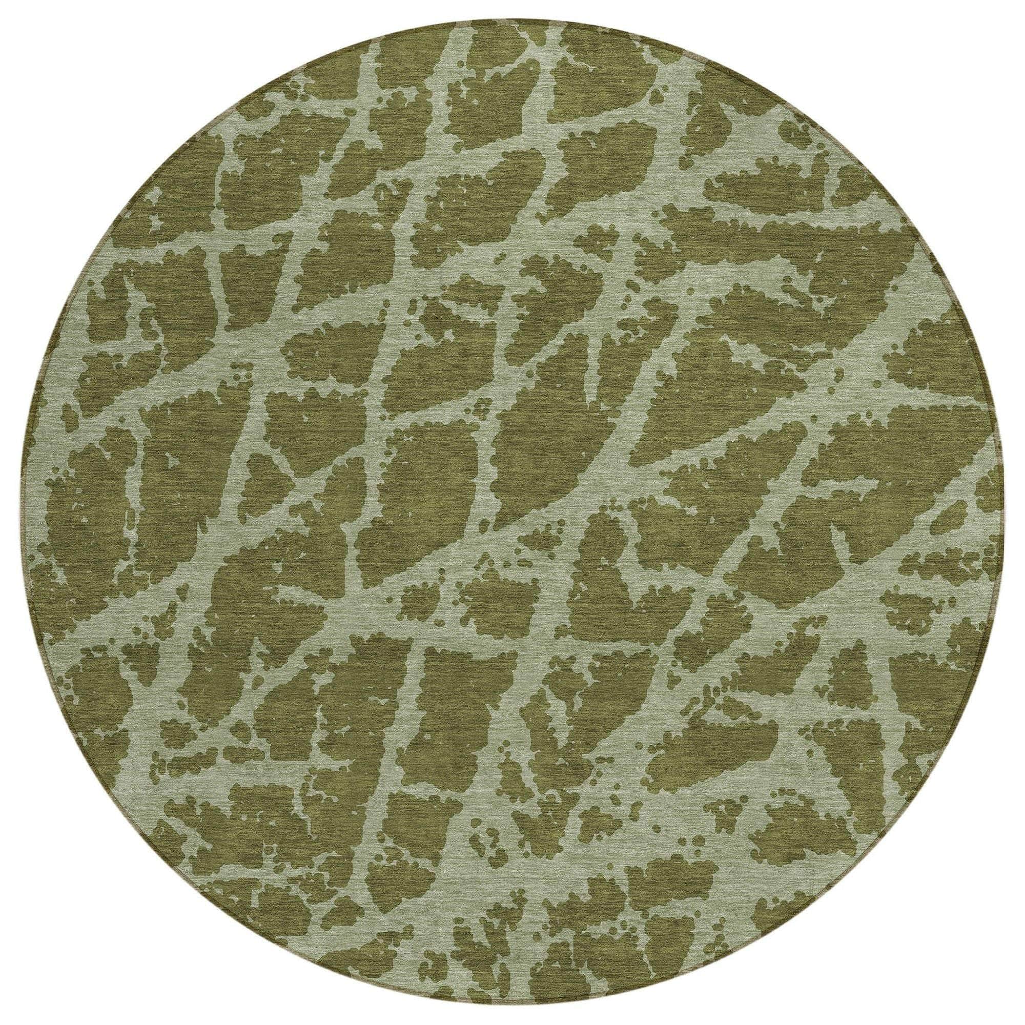 Machine Made ACN501 Olive Green Rugs