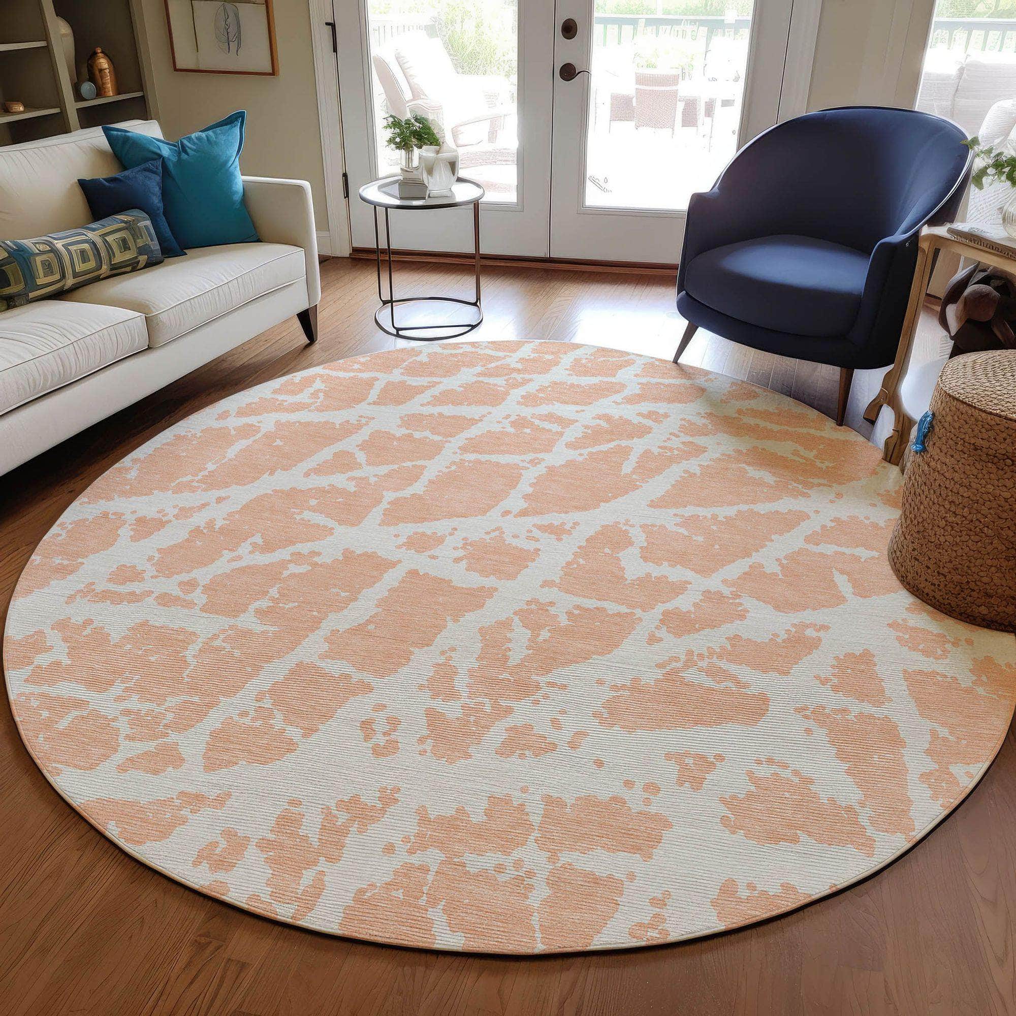 Machine Made ACN501 Peach Orange Rugs
