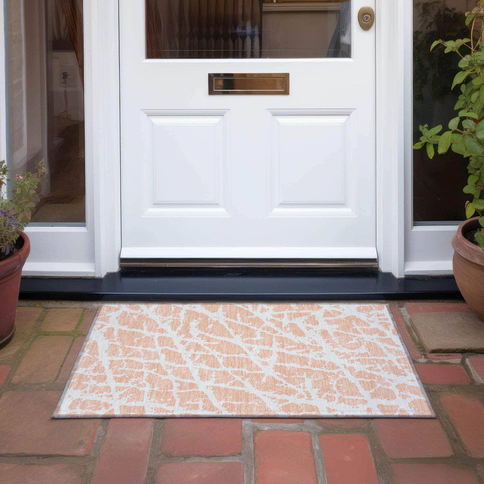 Machine Made ACN501 Peach Orange Rugs