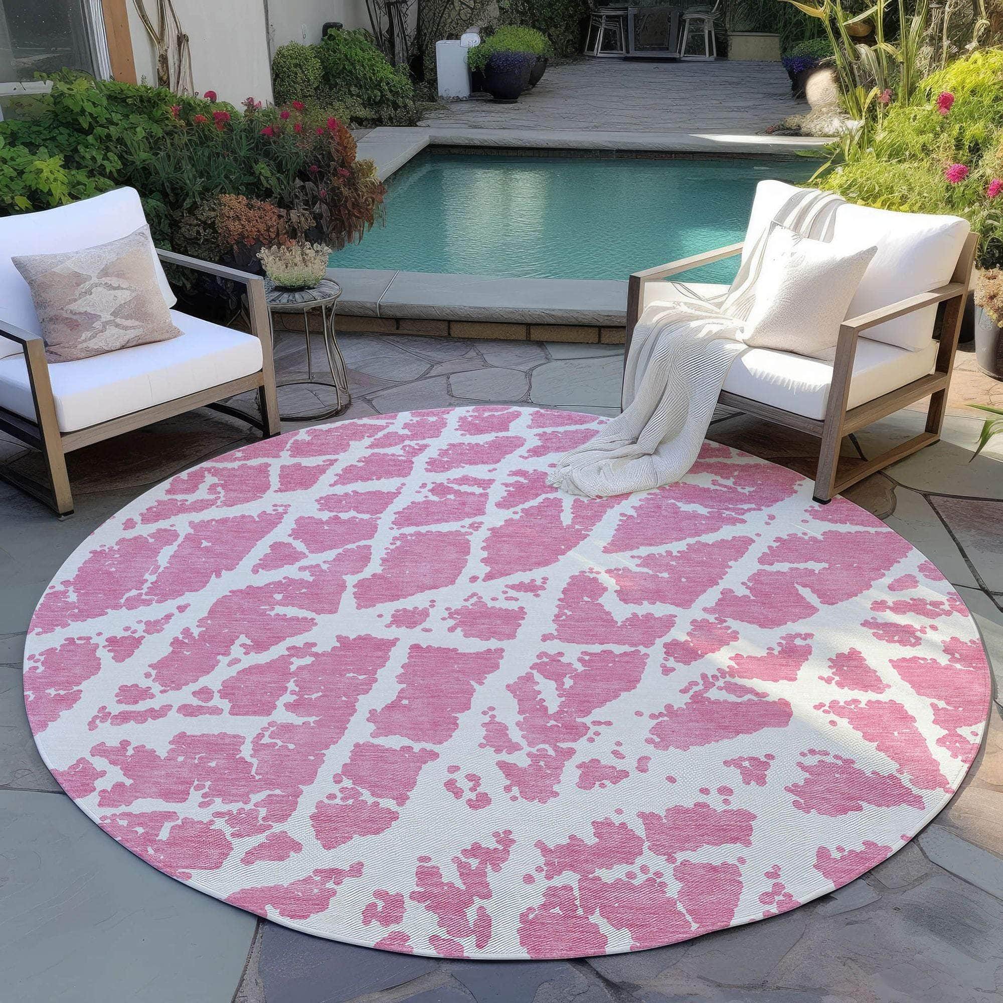 Machine Made ACN501 Pink Rugs