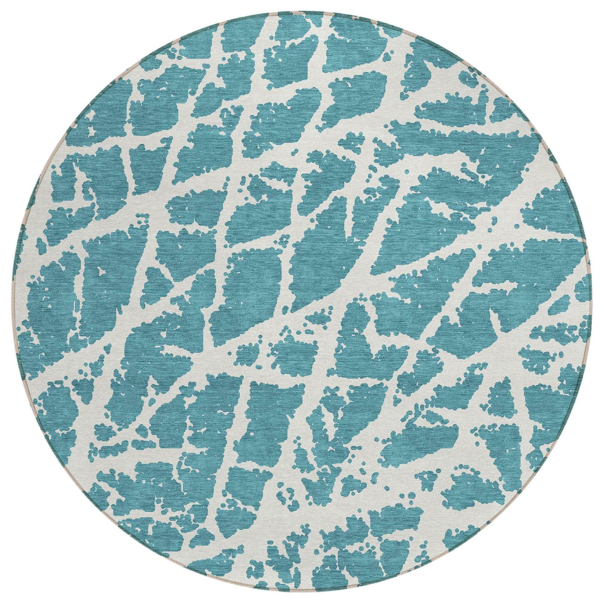 Machine Made ACN501 Teal Rugs