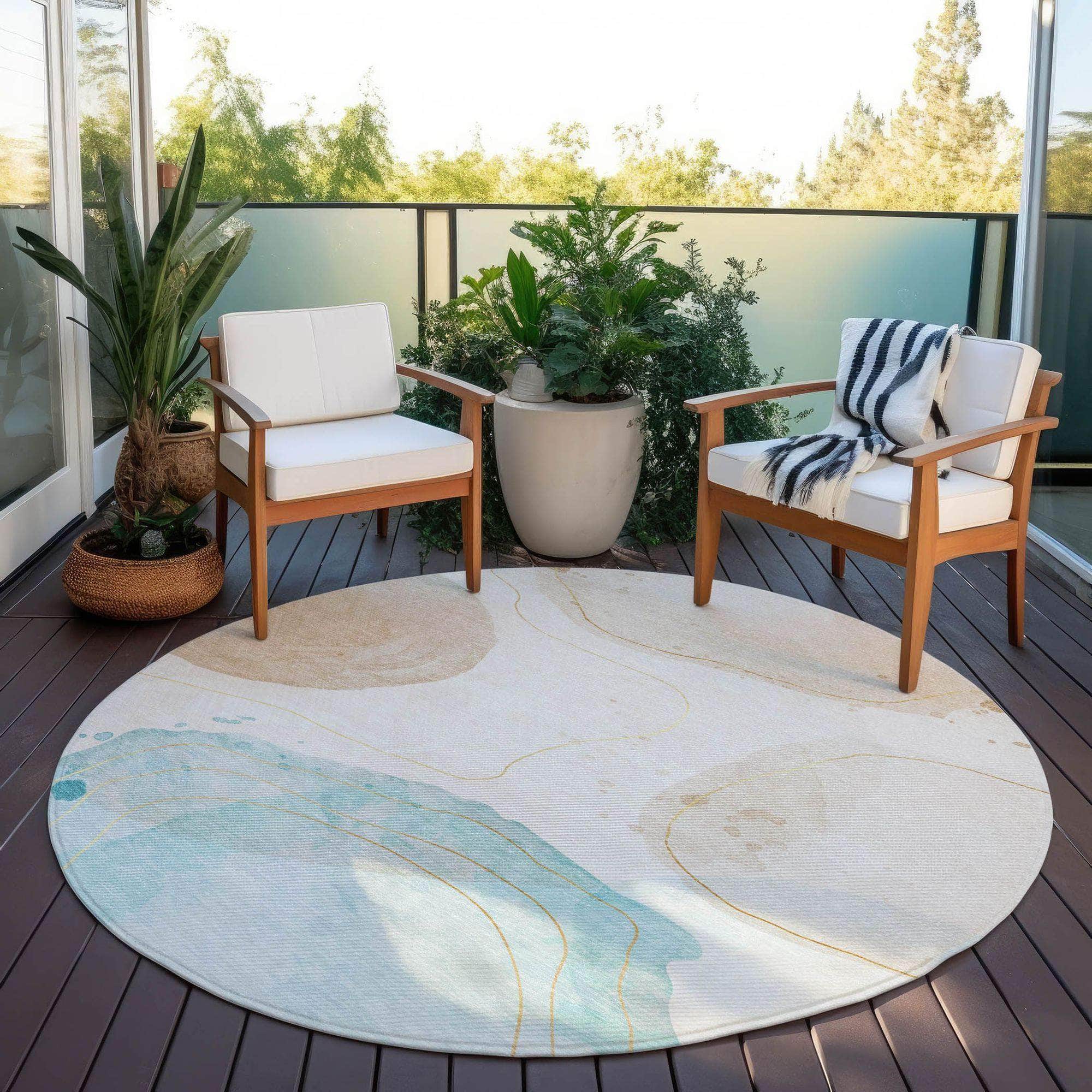Machine Made ACN546 Beige Brown Rugs