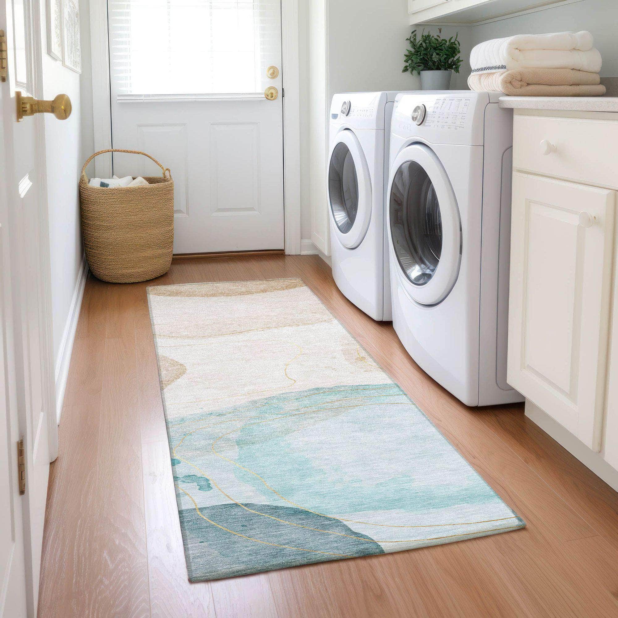 Machine Made ACN546 Beige Brown Rugs