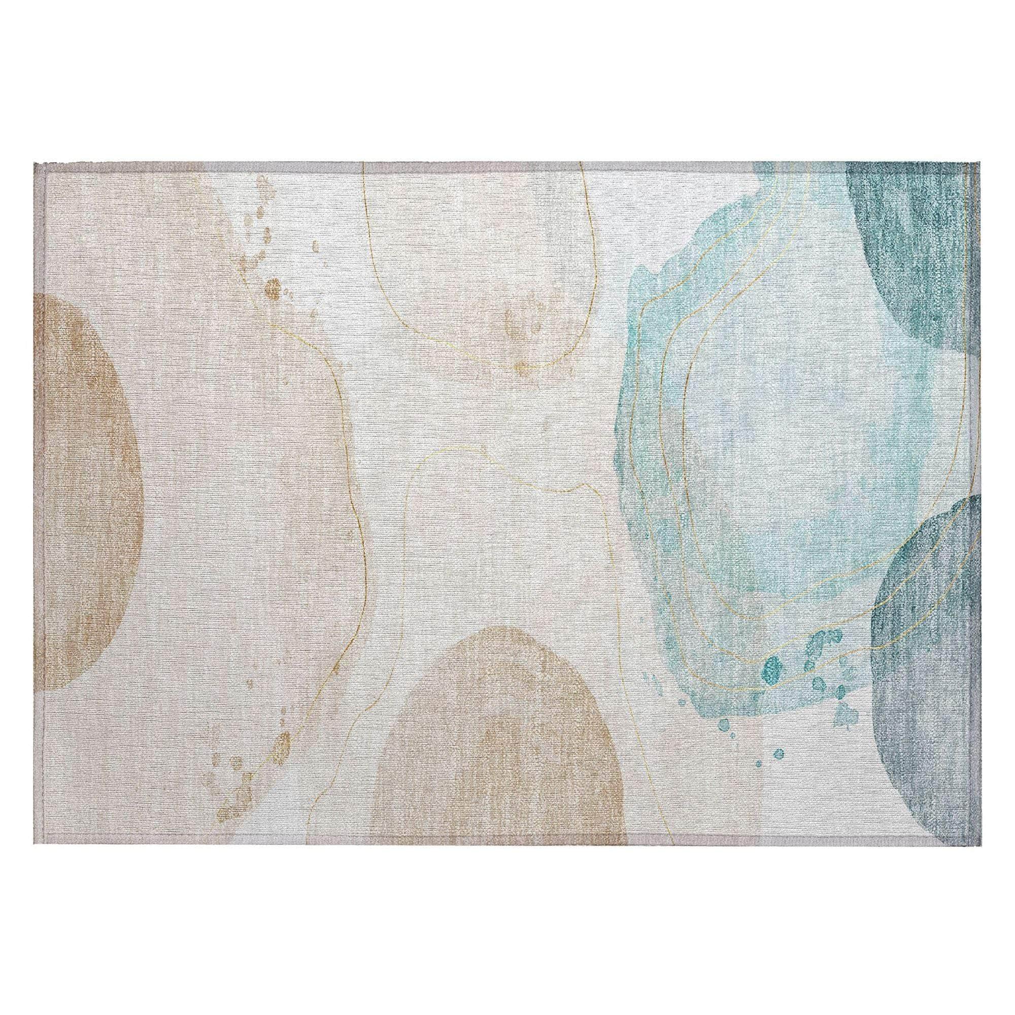 Machine Made ACN546 Beige Brown Rugs