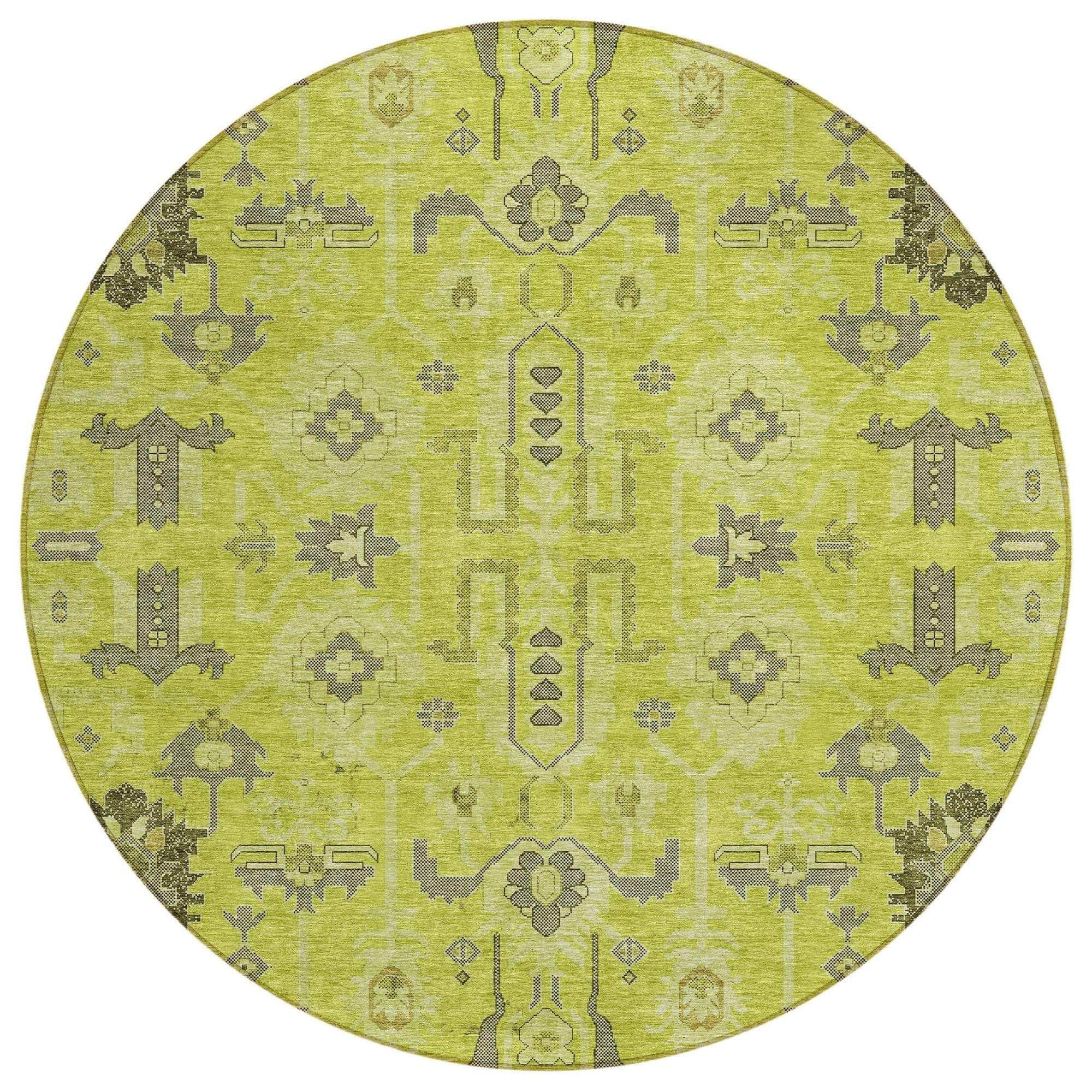 Machine Made ACN697 Aloe Green Rugs