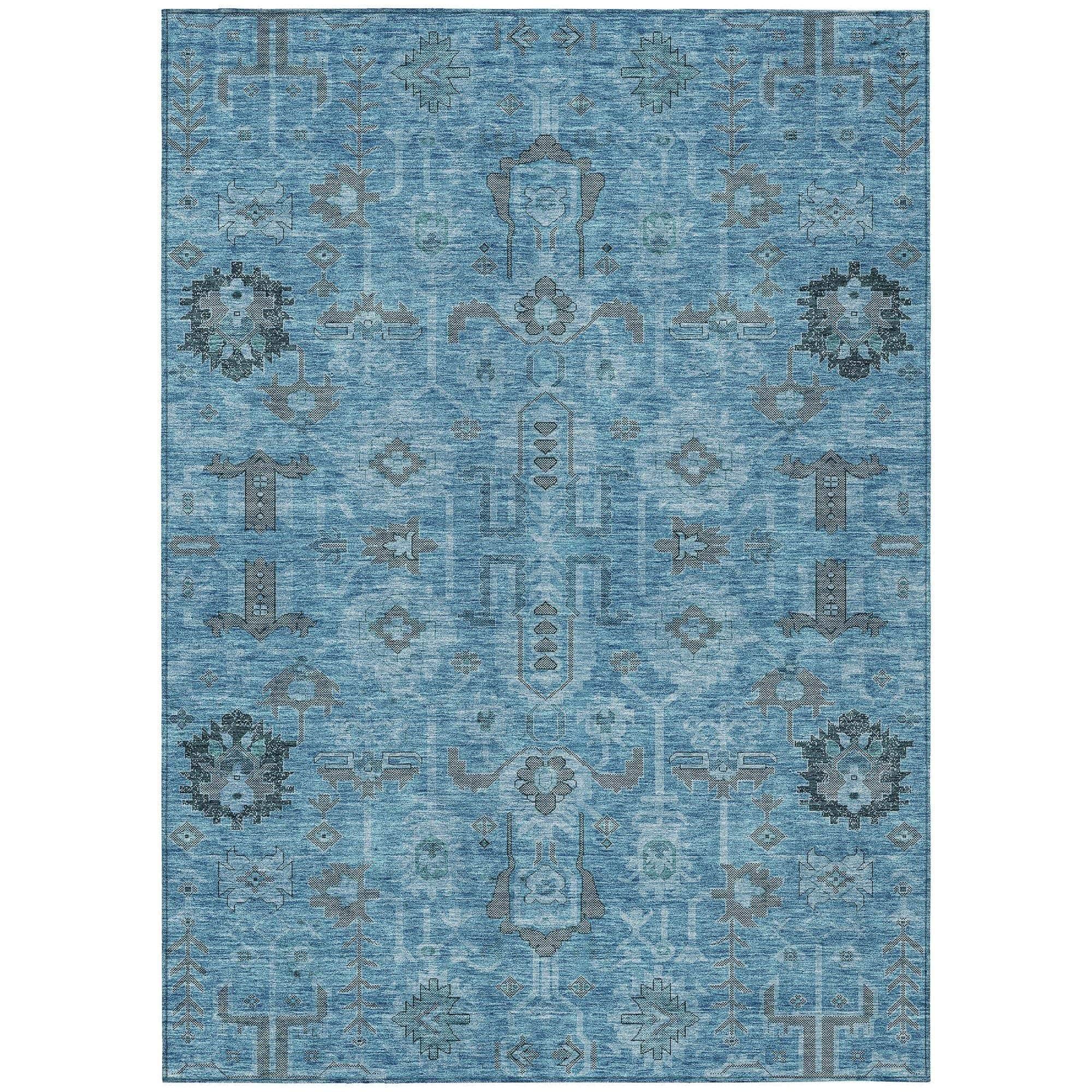 Machine Made ACN697 Blue Rugs