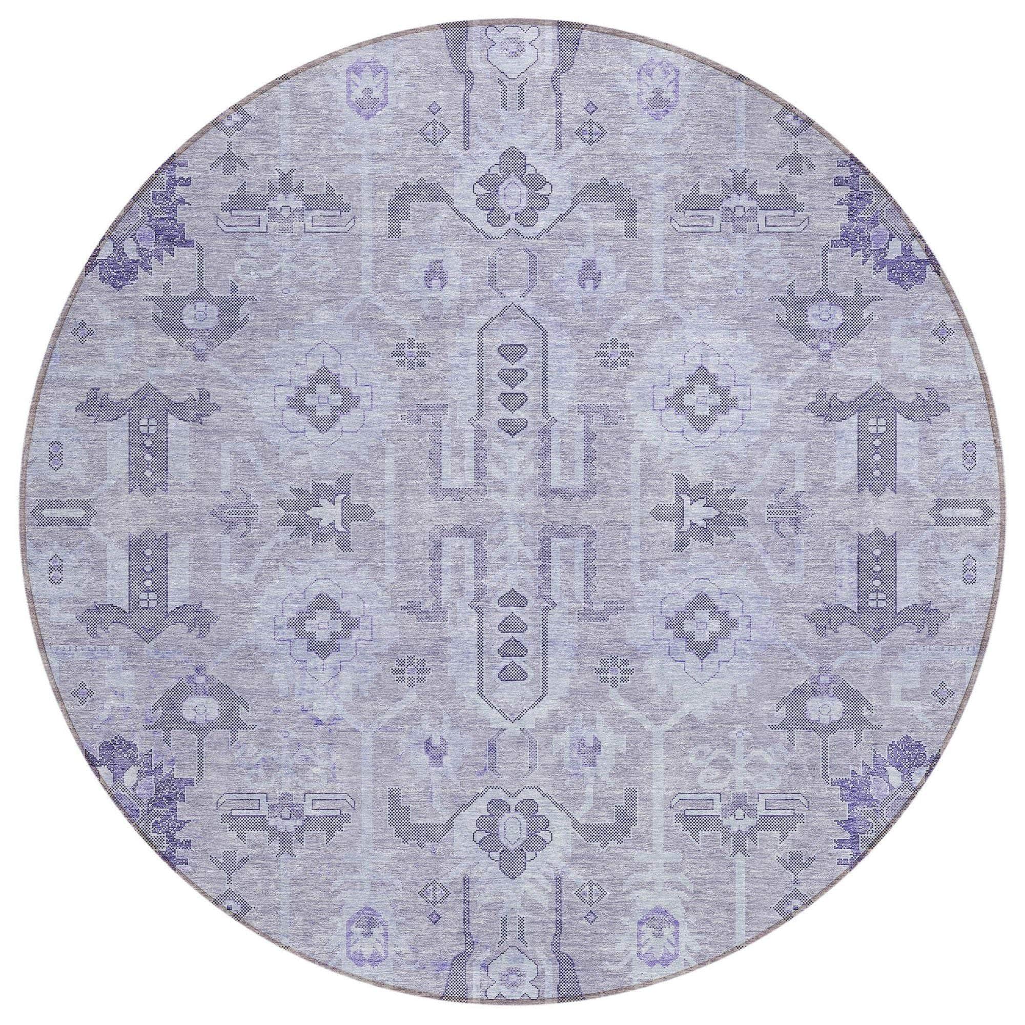 Machine Made ACN697 Lavender Purple Rugs