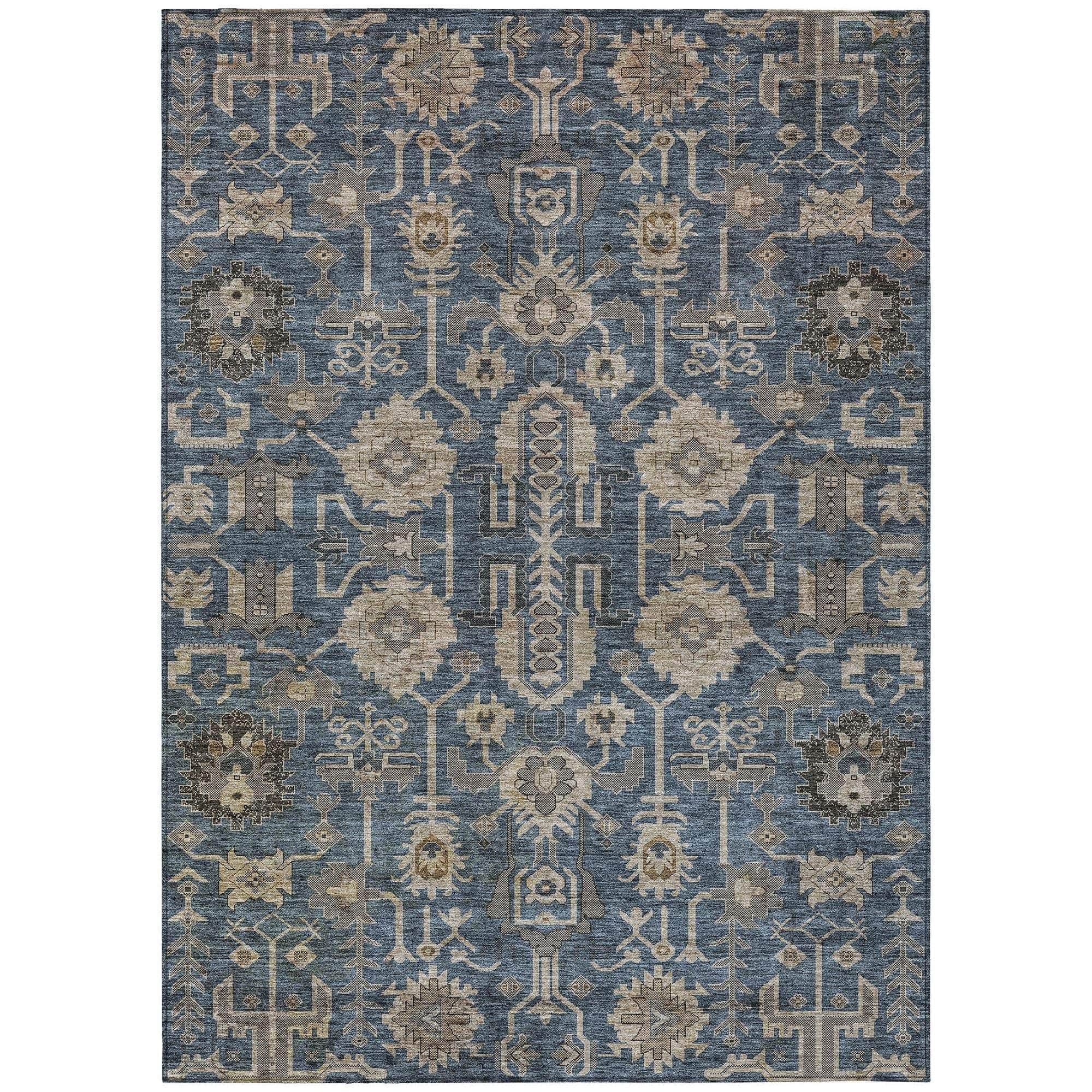 Machine Made ACN697 Navy Blue Rugs