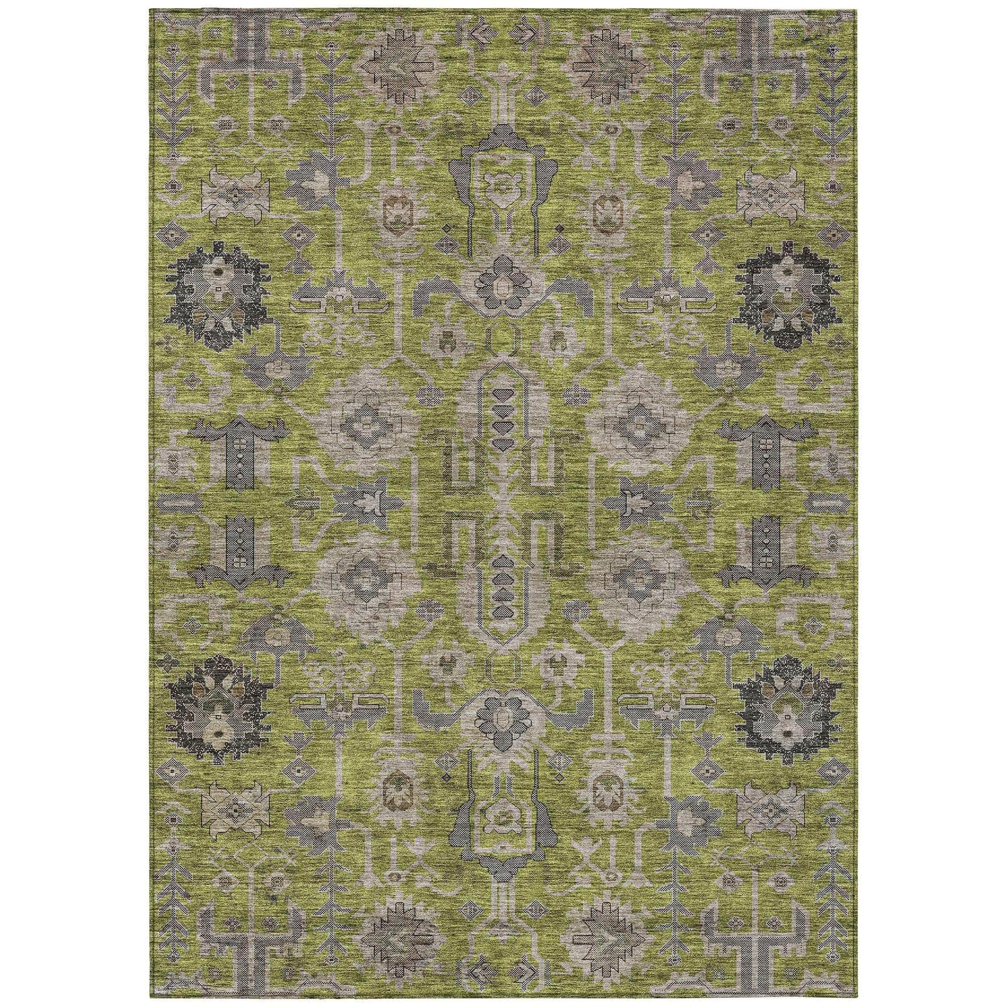 Machine Made ACN697 Olive Green Rugs