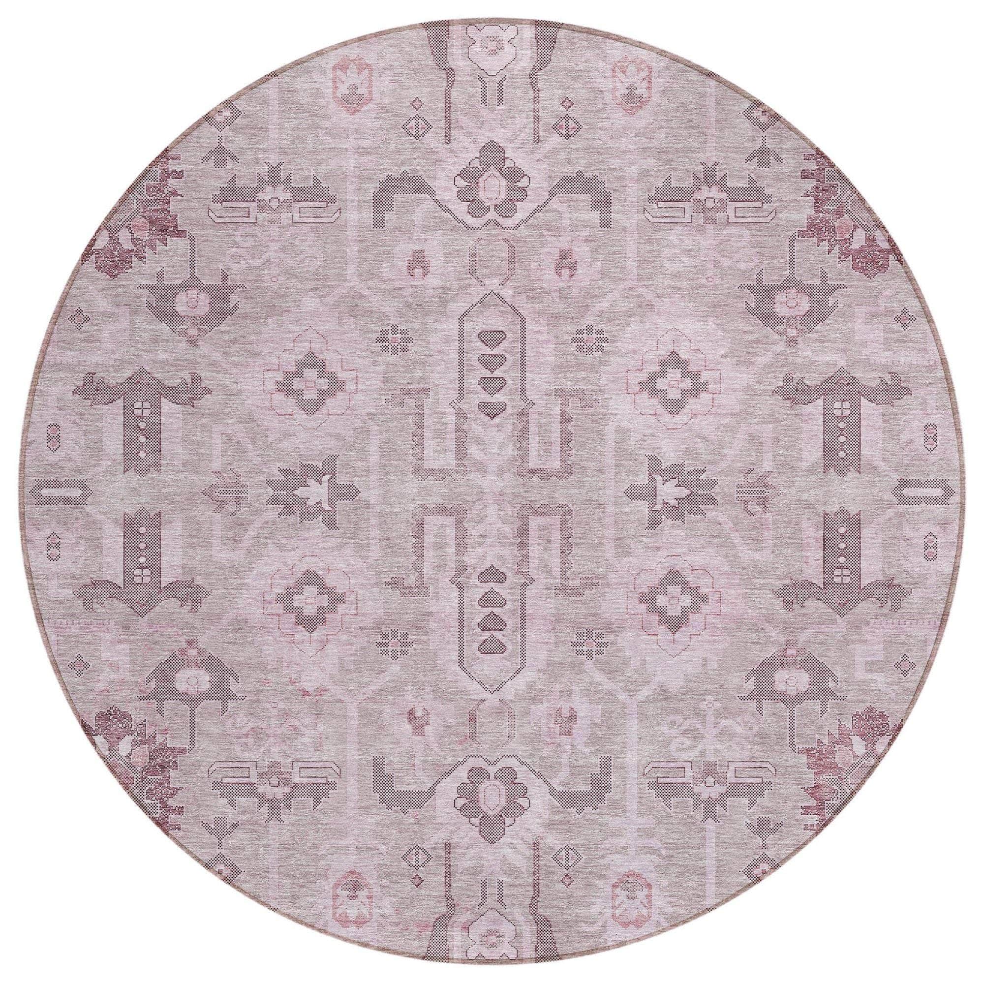 Machine Made ACN697 Pink Rugs