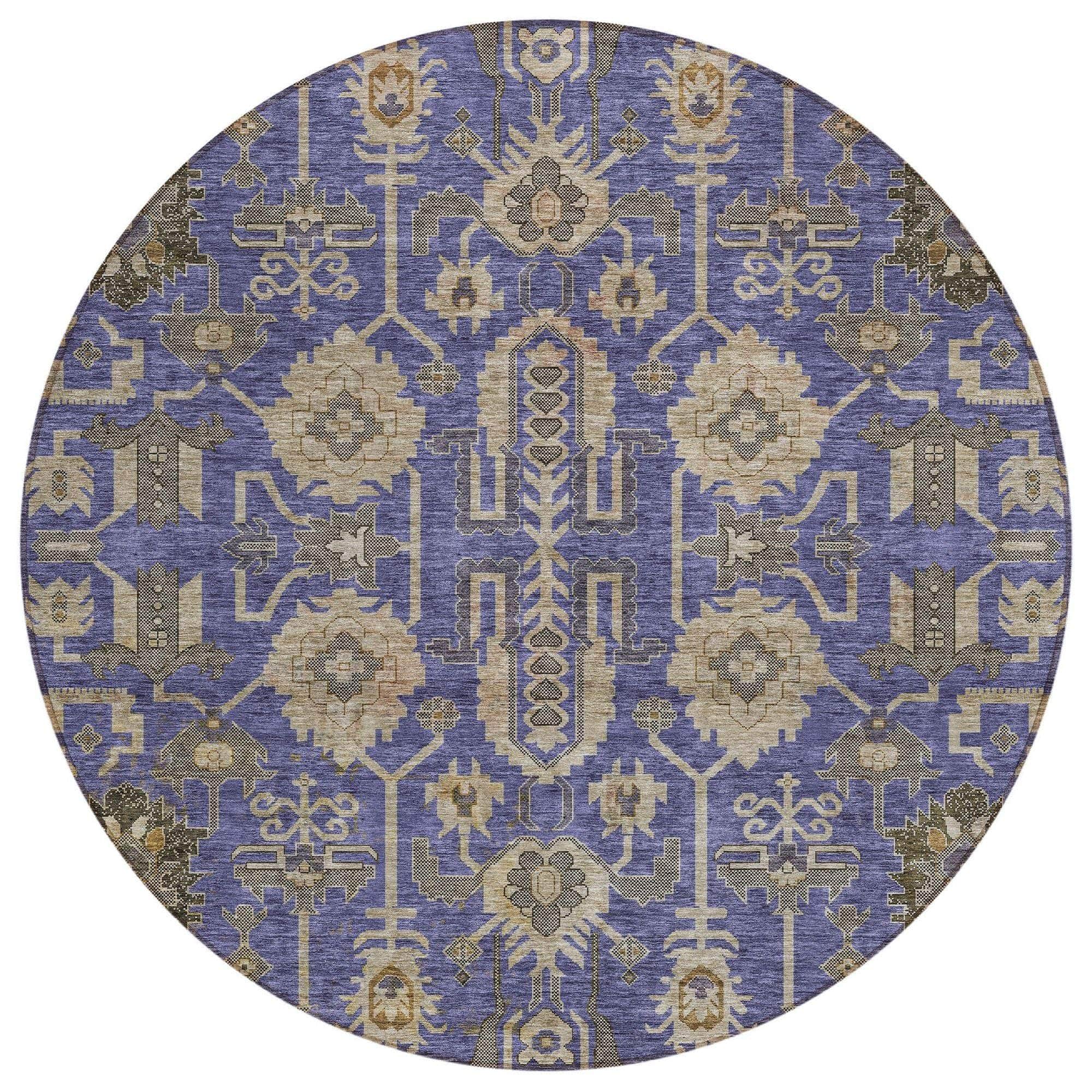 Machine Made ACN697 Purple Rugs