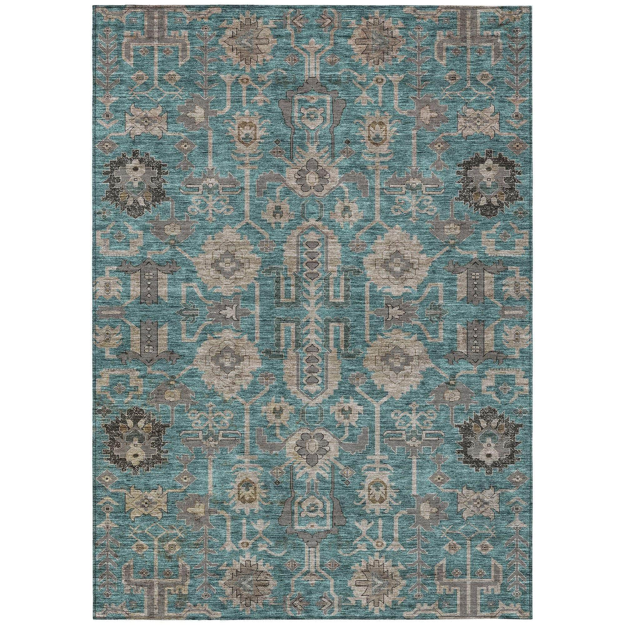 Machine Made ACN697 Teal Rugs