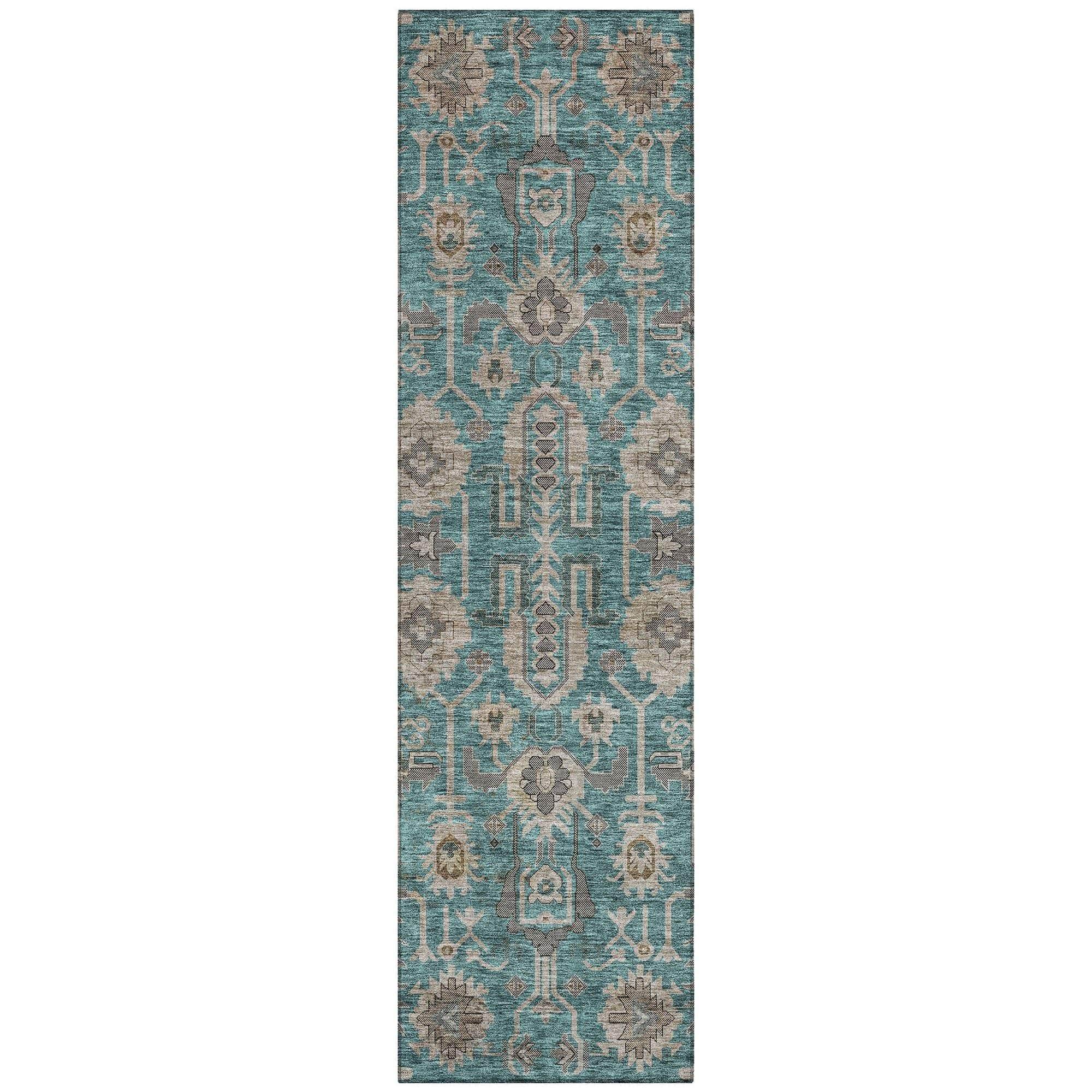 Machine Made ACN697 Teal Rugs