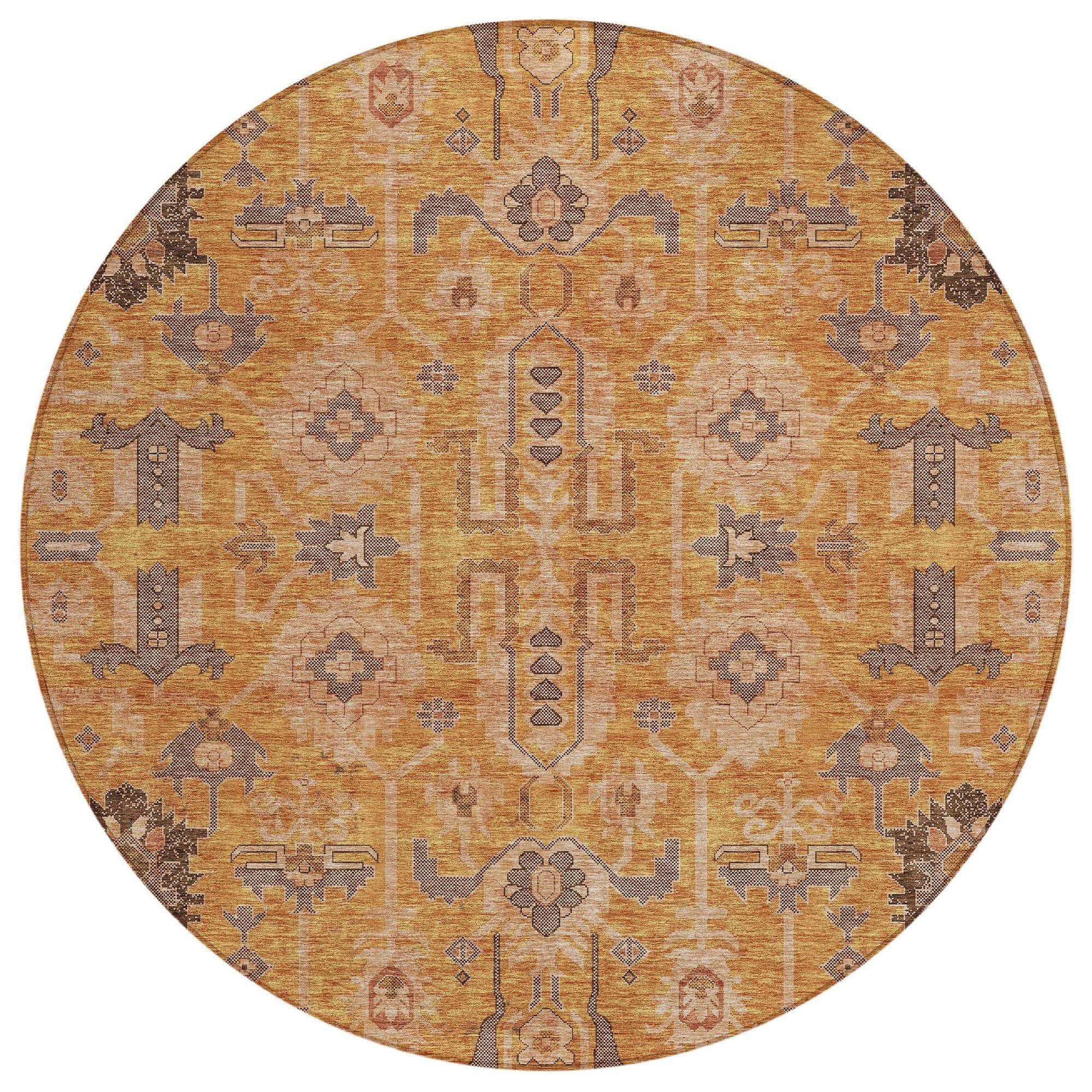 Machine Made ACN697 Terracotta Orange Rugs