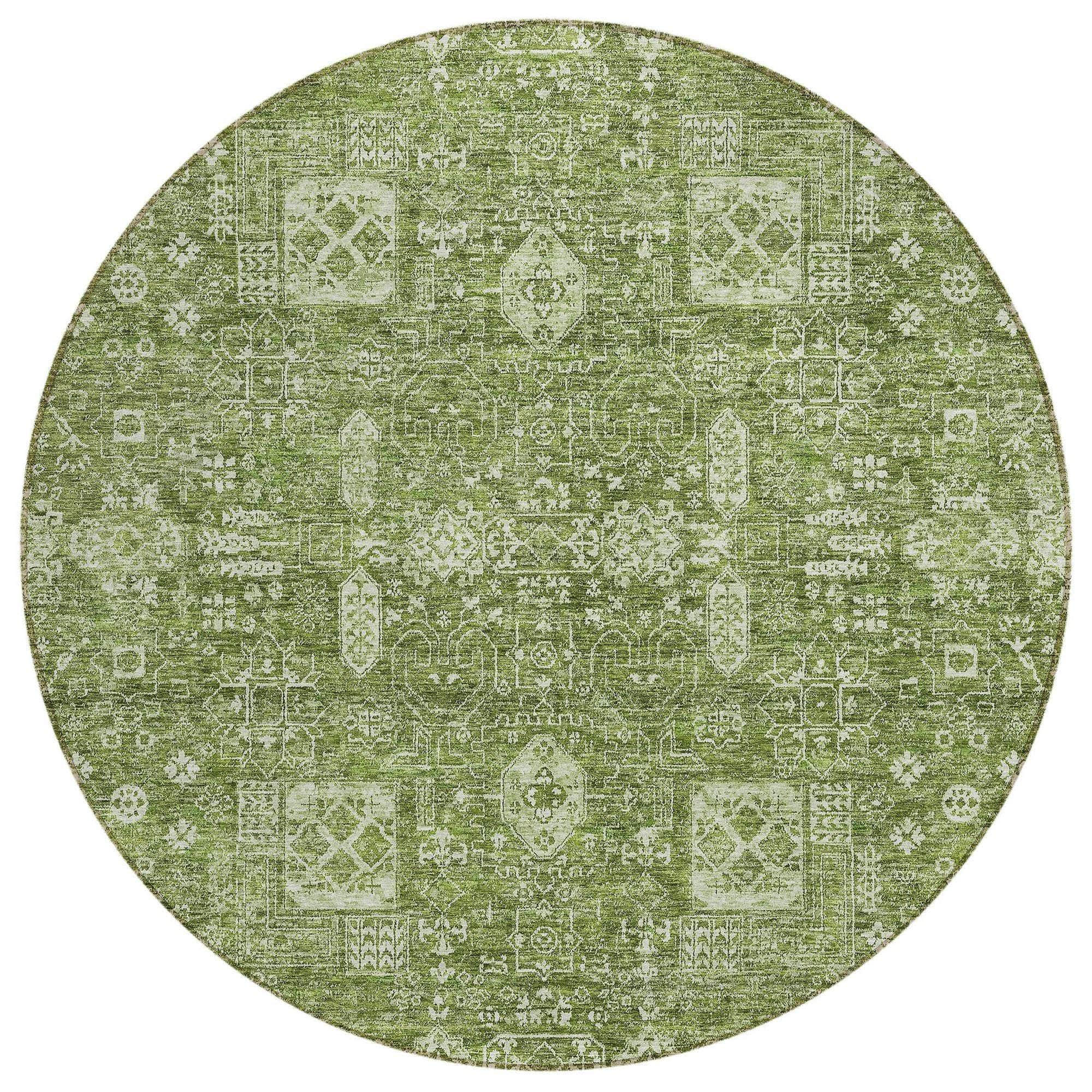 Machine Made ACN637 Aloe Green Rugs