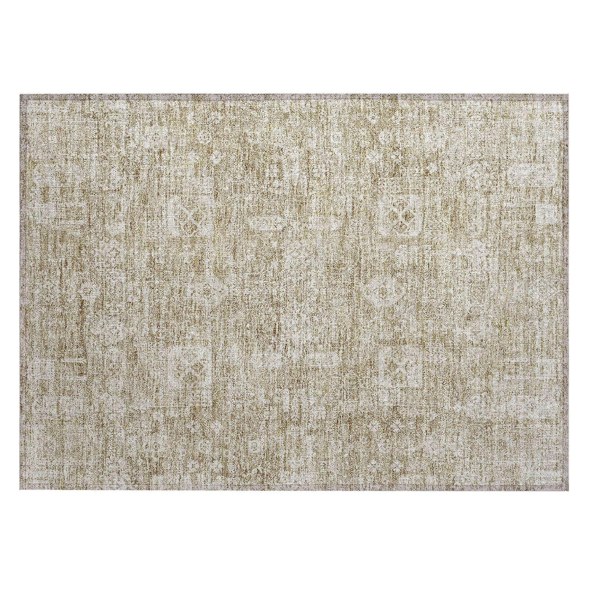 Machine Made ACN637 Beige Brown Rugs
