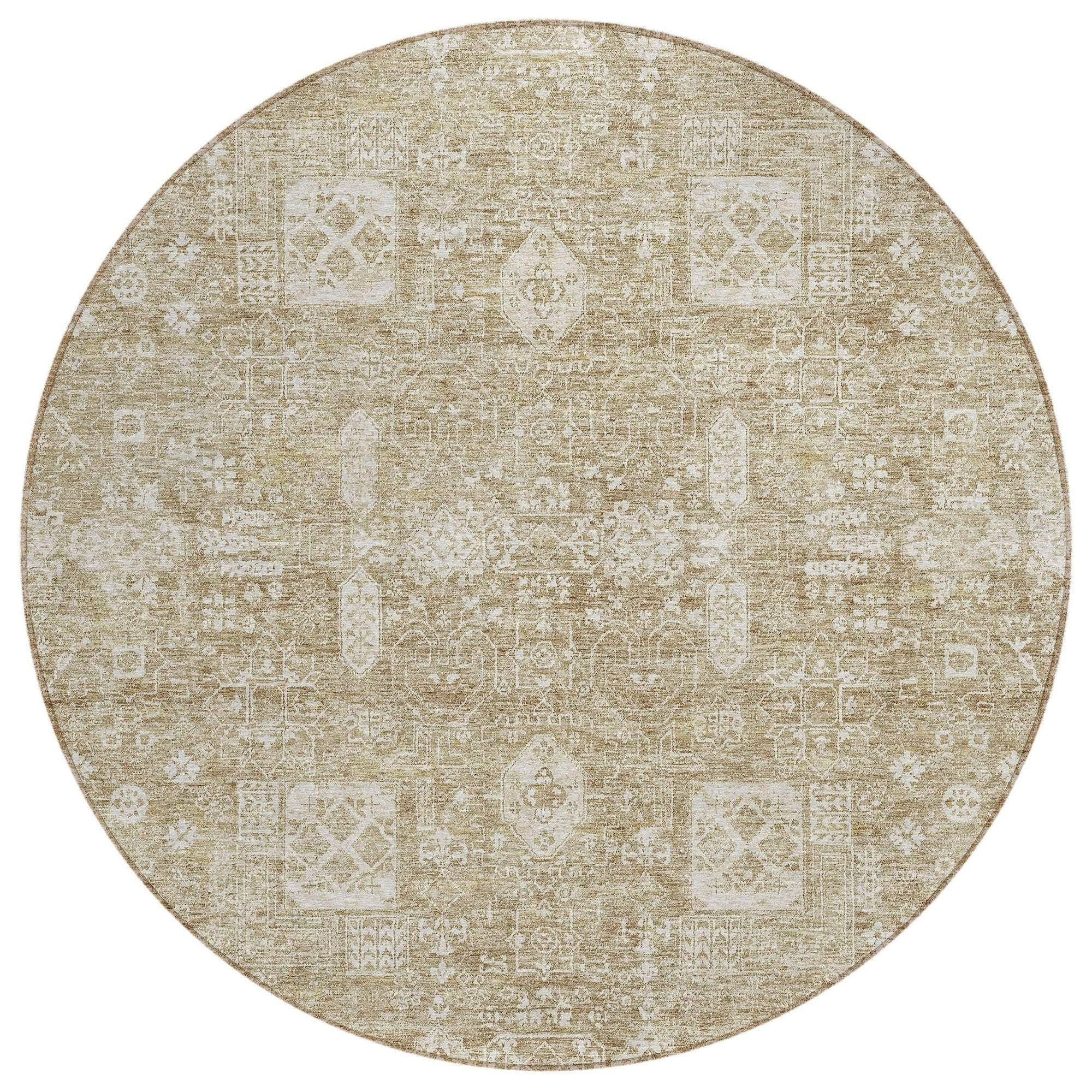 Machine Made ACN637 Beige Brown Rugs
