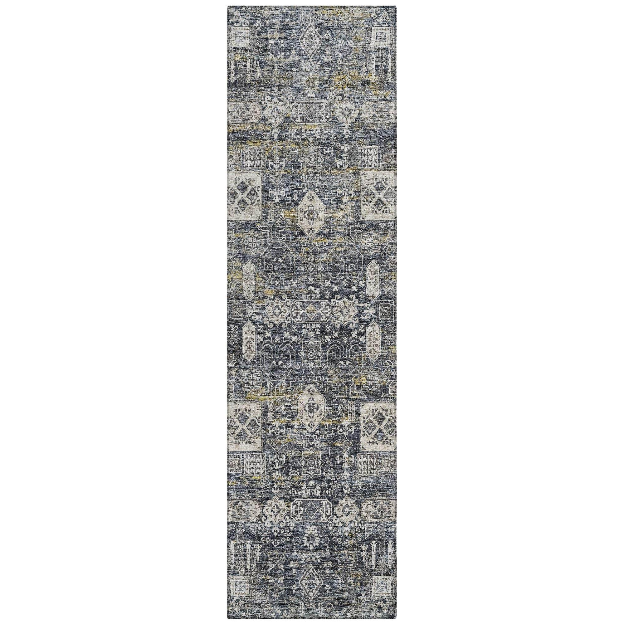 Machine Made ACN637 Charcoal Gray Rugs