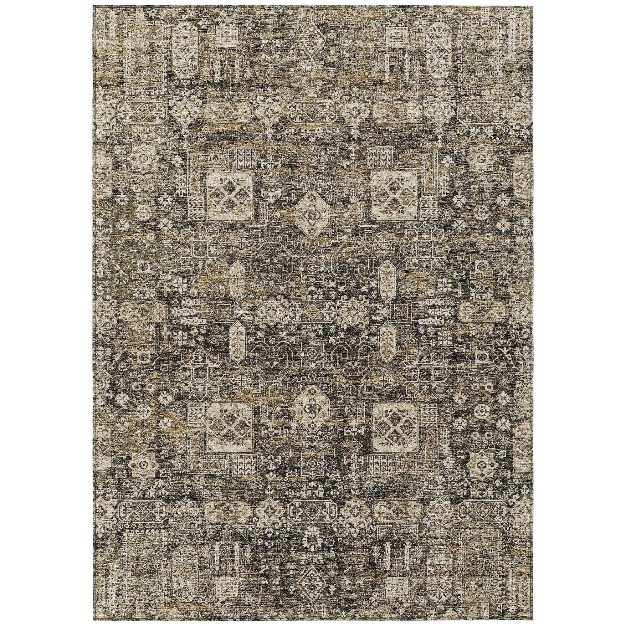 Machine Made ACN637 Coffee Brown Rugs
